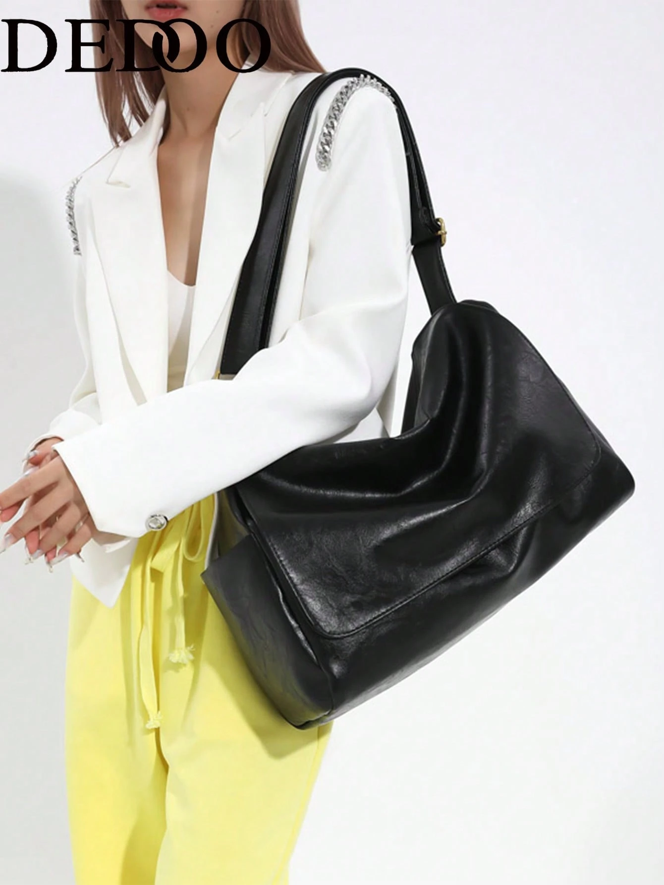 Dedoo Sac à bandoulière minimaliste grande capacité, surface texturée, sangle réglable, — vue 10
