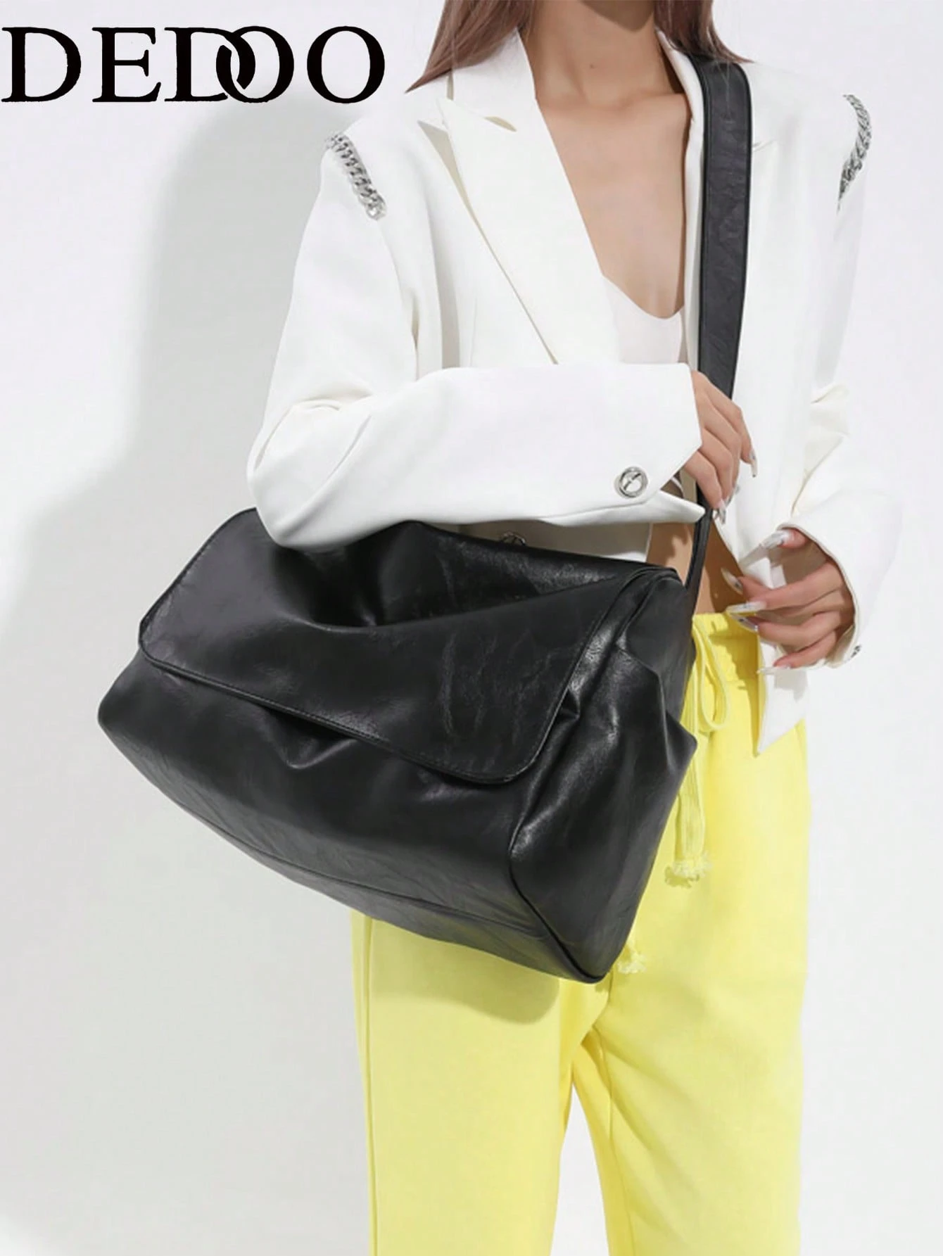 Dedoo Sac à bandoulière minimaliste grande capacité, surface texturée, sangle réglable, — vue 11