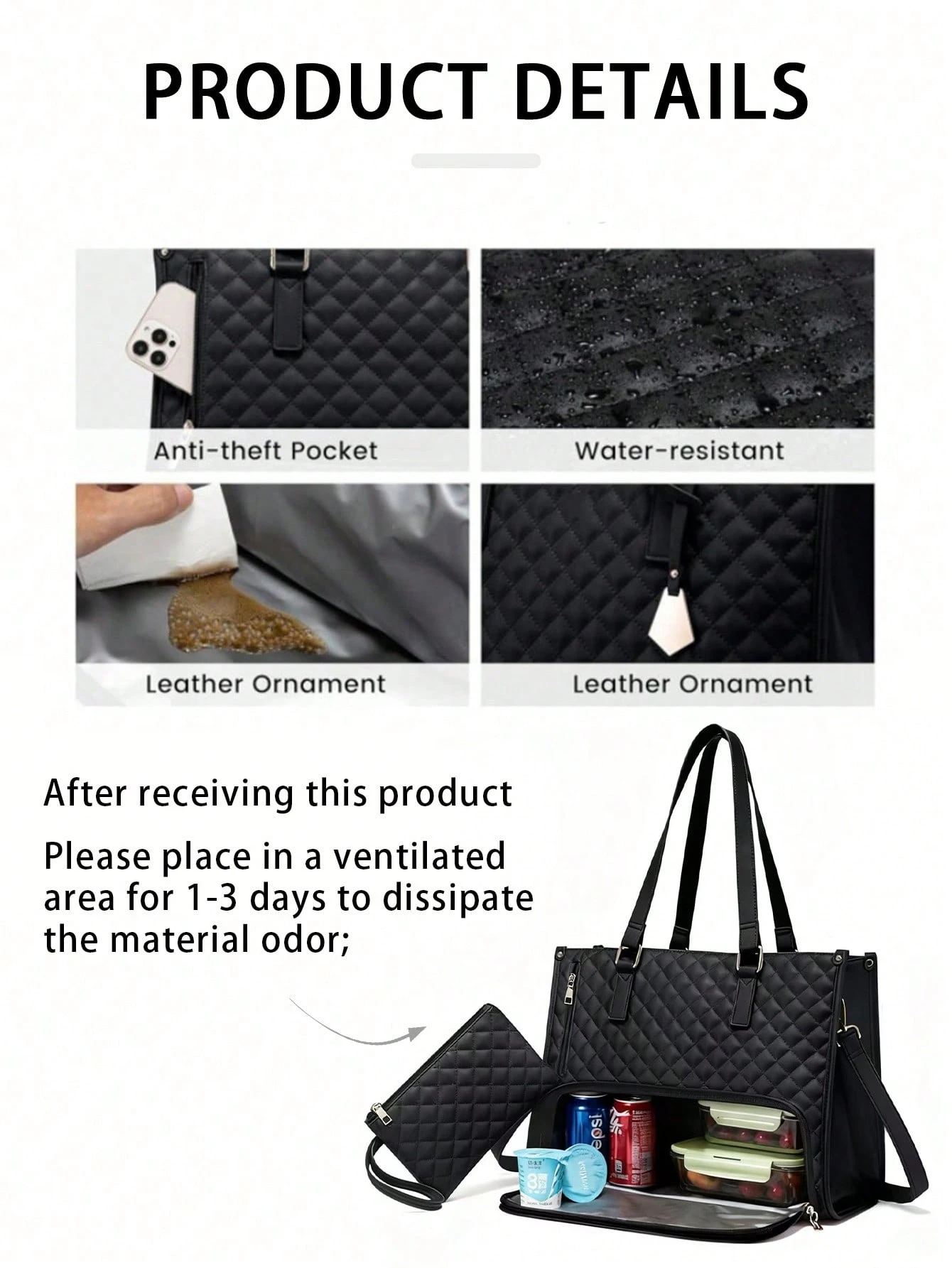 Nouveau sac fourre-tout de grande capacité à la mode, sac isotherme classique multicolore — vue 7