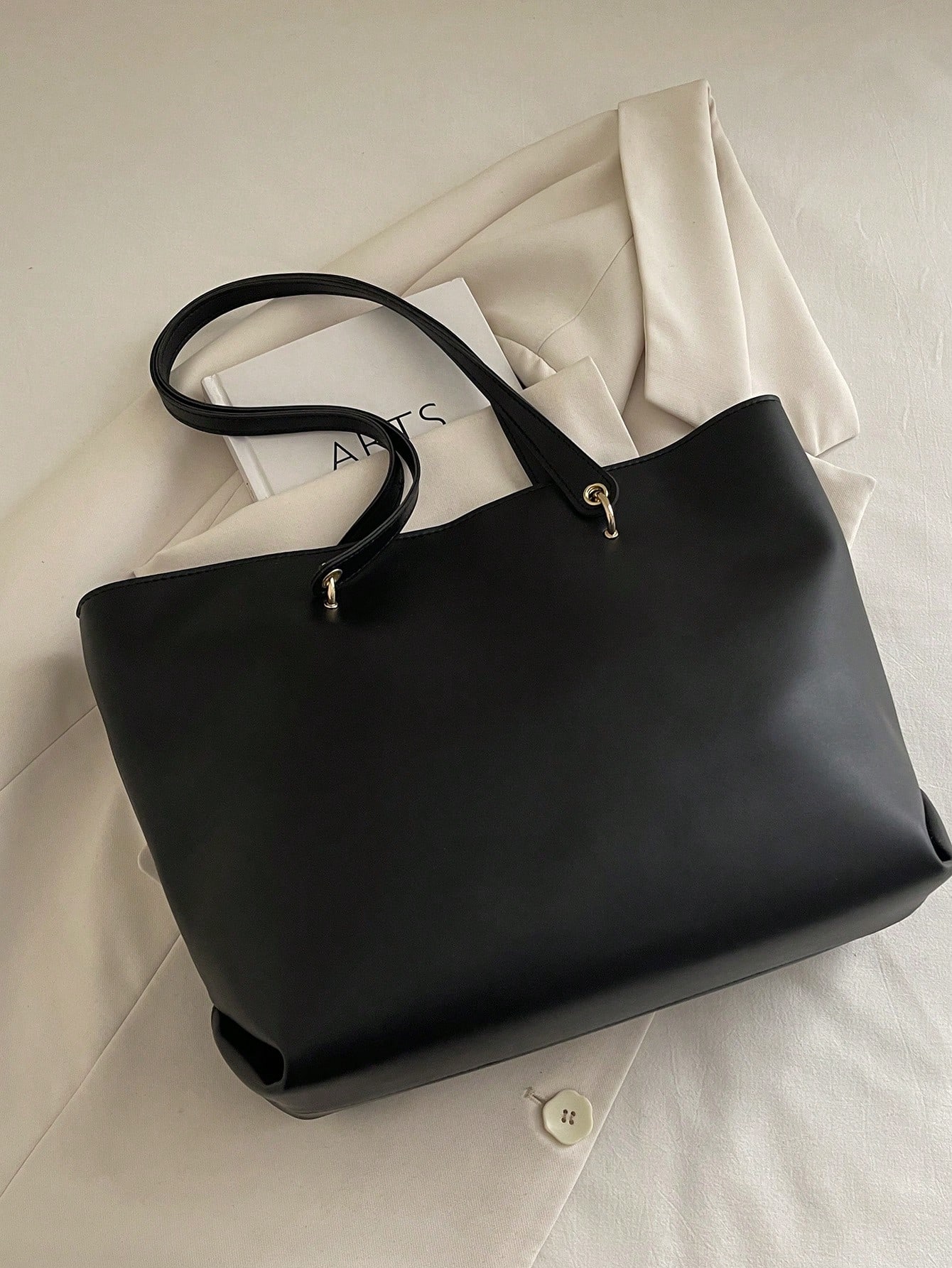 Sac fourre-tout polyvalent à blocs de couleurs pour femmes, léger et minimaliste, sac à — vue 8