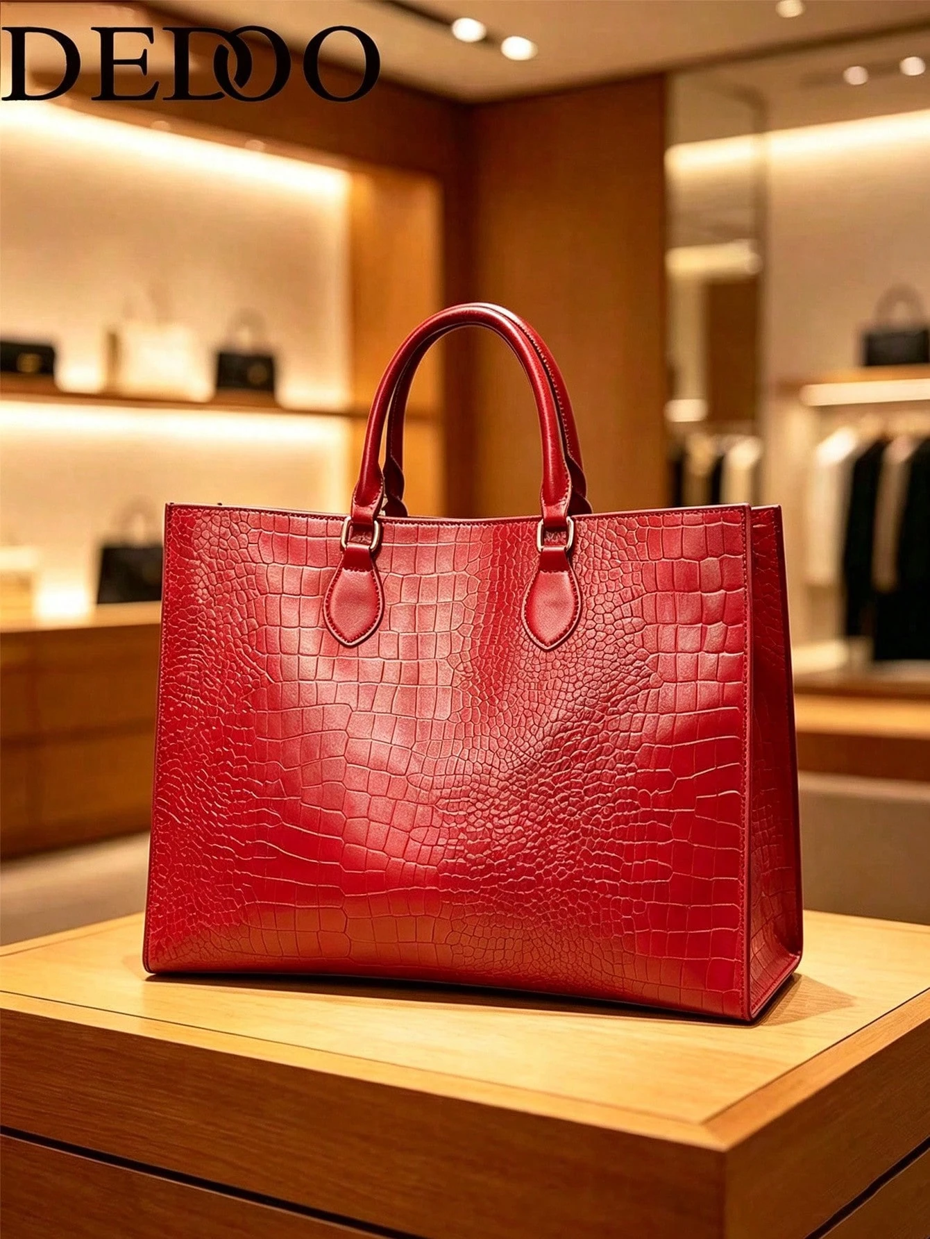Dedoo Sac cabas à la mode imprimé peau de serpent, idéal pour les voyages et le shopping — vue 4