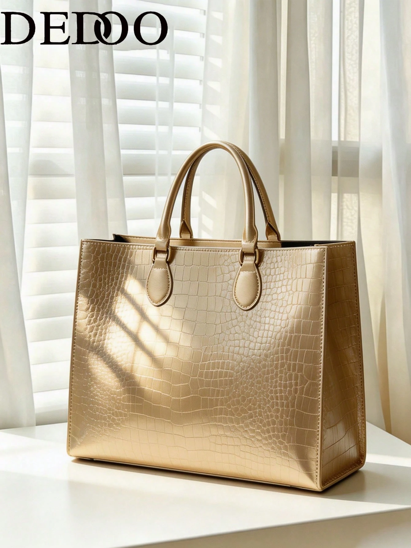 Dedoo Sac cabas à la mode imprimé peau de serpent, idéal pour les voyages et le shopping — vue 6