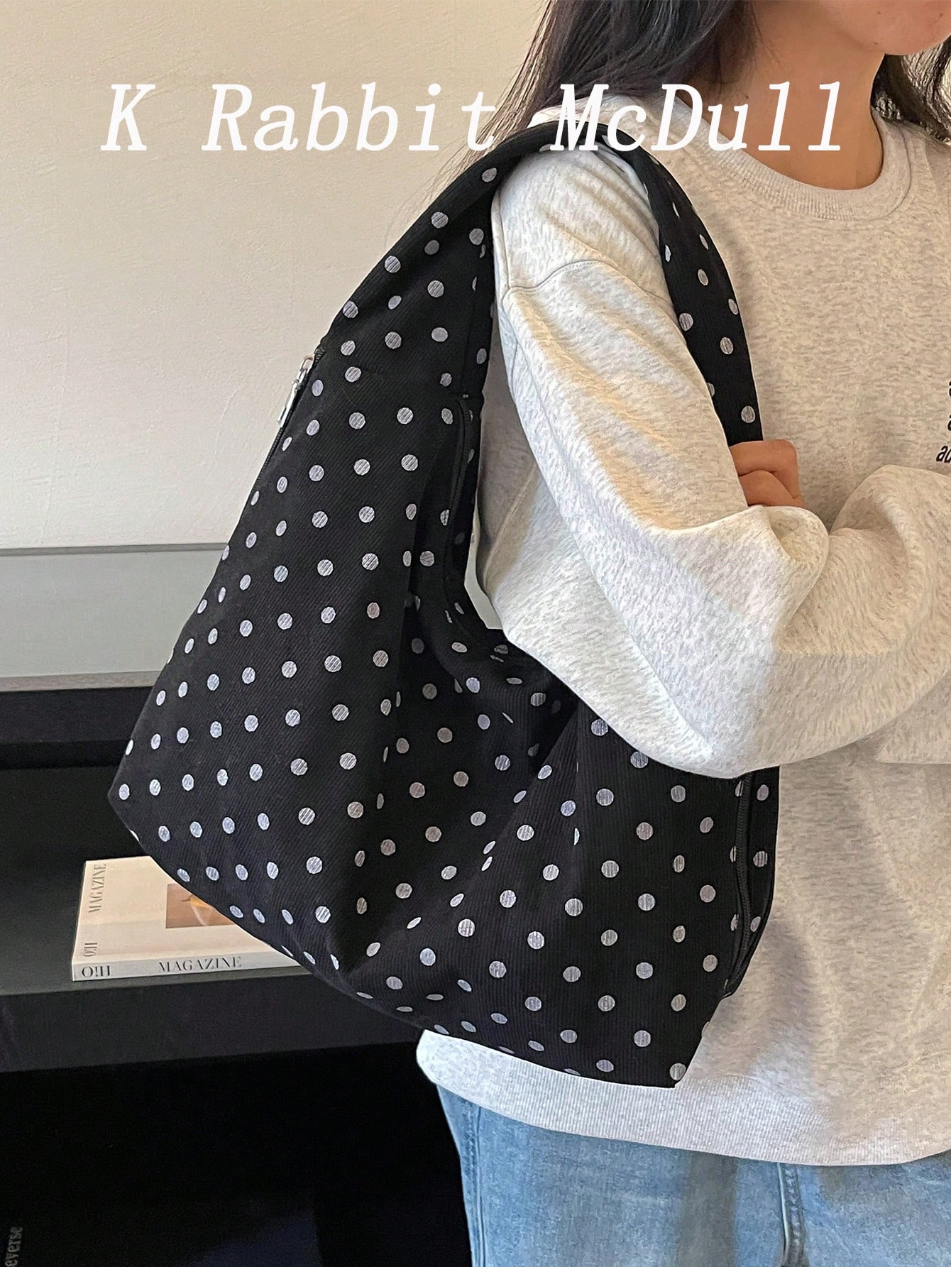 Grand sac à bandoulière de style vintage, sac fourre-tout spacieux en cuir PU, sac à — vue 3