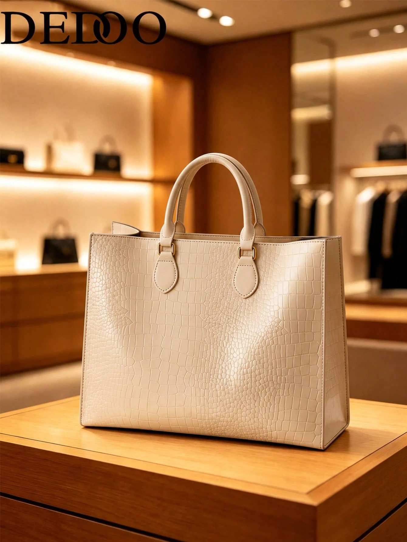 Dedoo Sac cabas à la mode imprimé peau de serpent, idéal pour les voyages et le shopping — vue 9