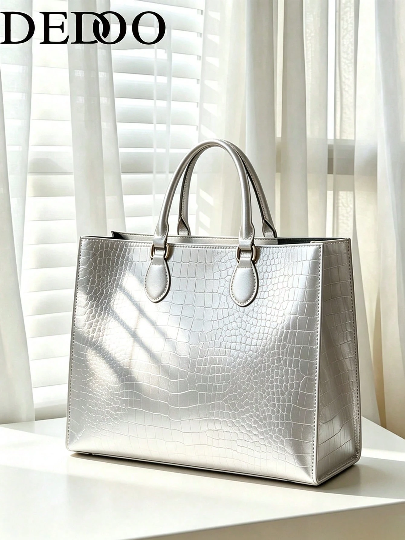 Dedoo Sac cabas à la mode imprimé peau de serpent, idéal pour les voyages et le shopping — vue 7