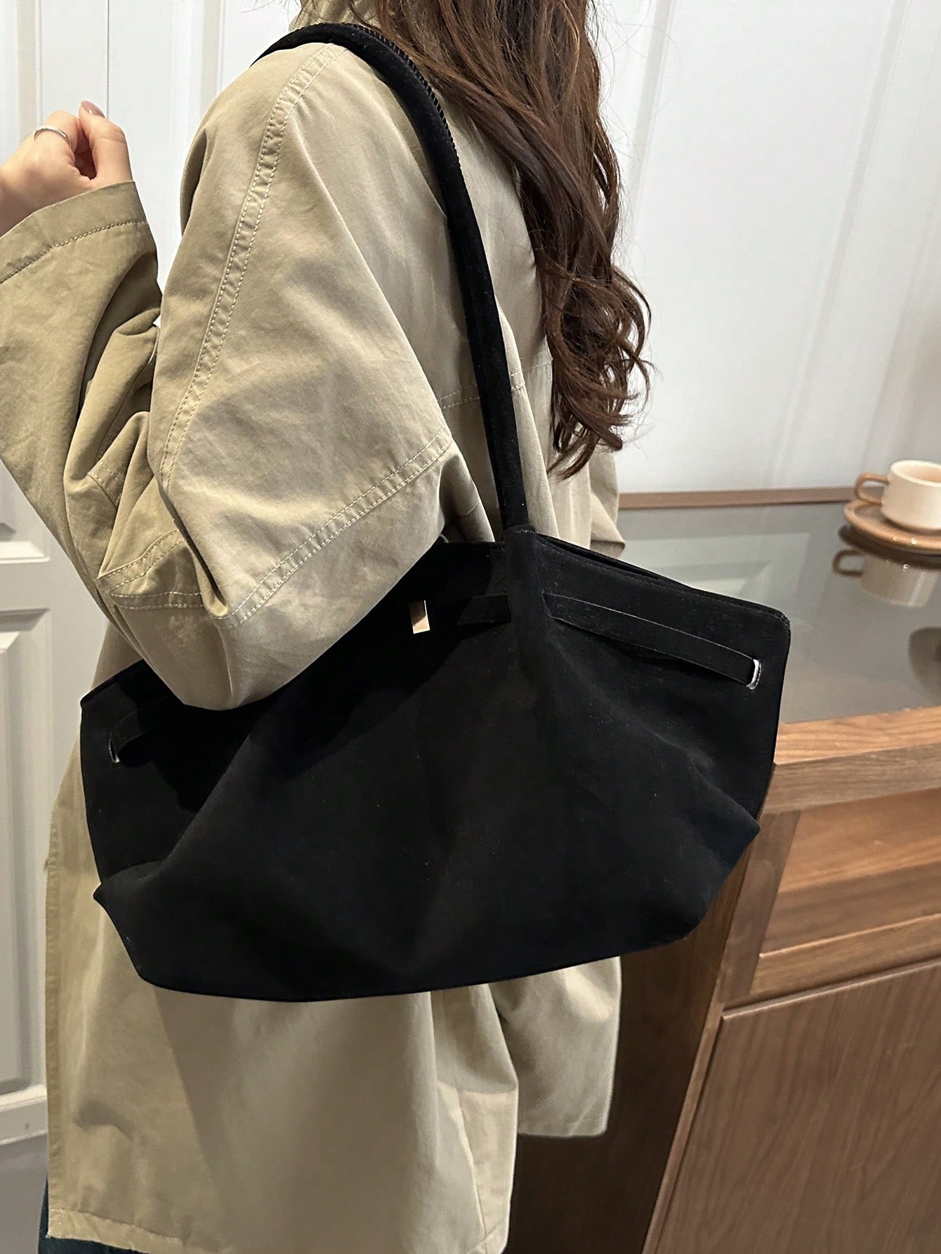 Dedoo 1 pièce Sac à main vintage pour femme, sac d'épaule polyvalent grande capacité mode — vue 5