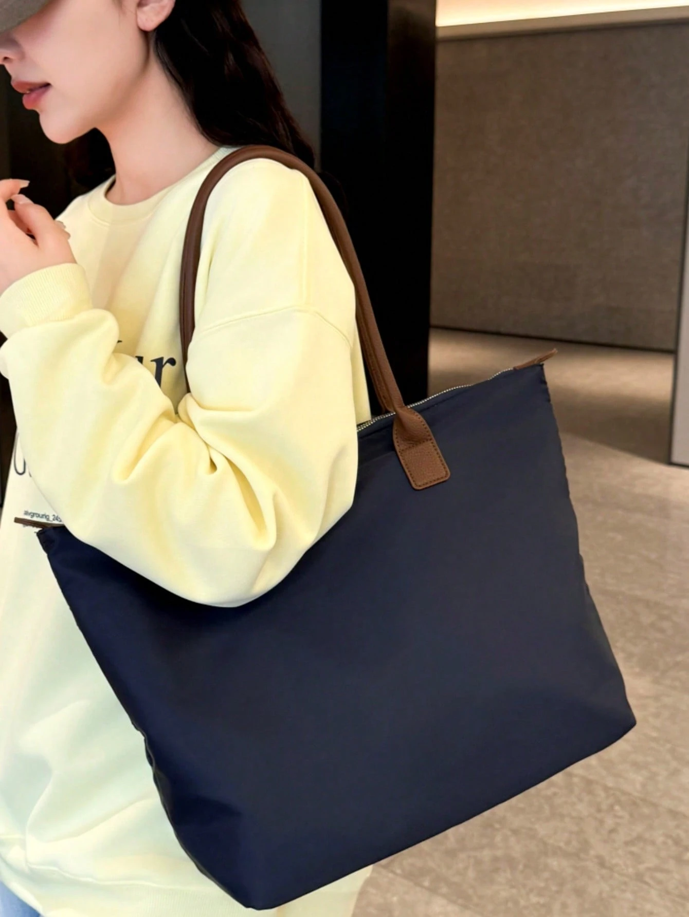 Simple et, grand sac fourre-tout en toile Oxford pour femmes, sac à épaule polyvalent et — vue 5
