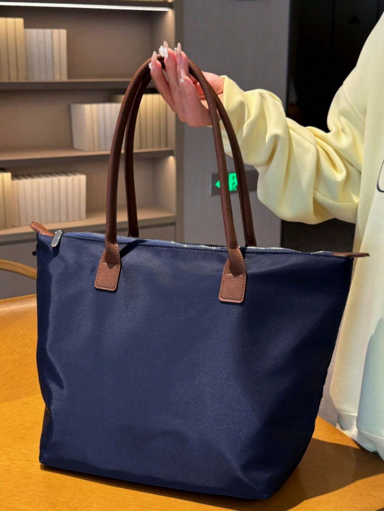 Simple et, grand sac fourre-tout en toile Oxford pour femmes, sac à épaule polyvalent et