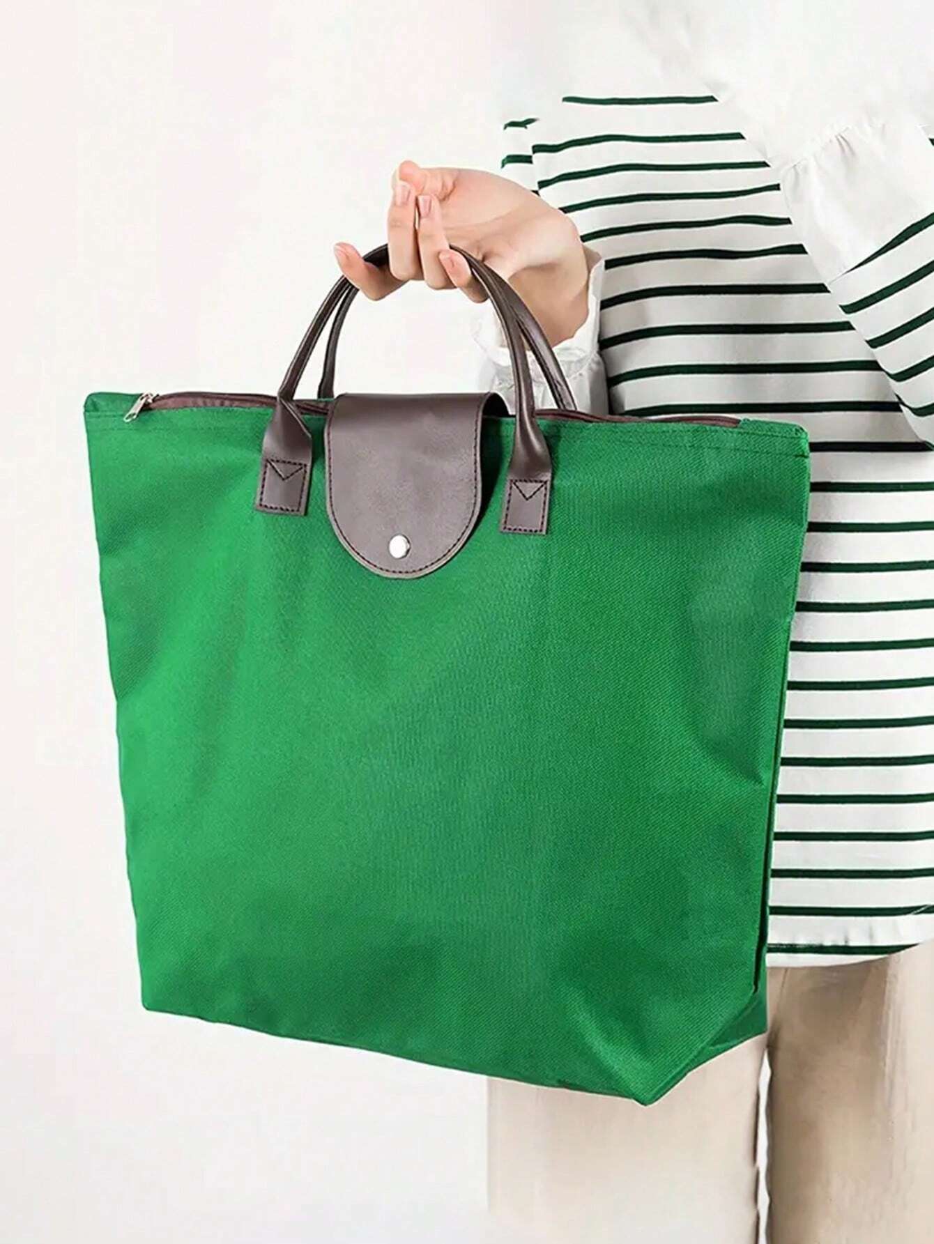 Sac fourre-tout pliable grande capacité, sac à main avec poignée supérieure, sac de