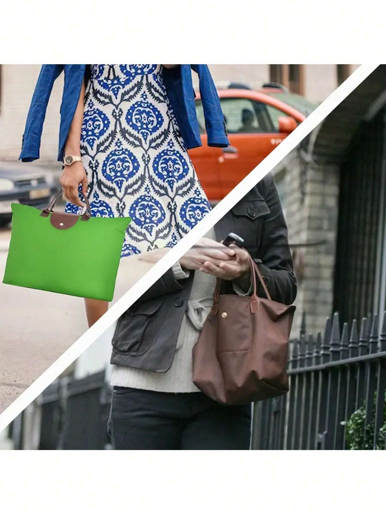 Sac fourre-tout pliable grande capacité, sac à main avec poignée supérieure, sac de — vue 9