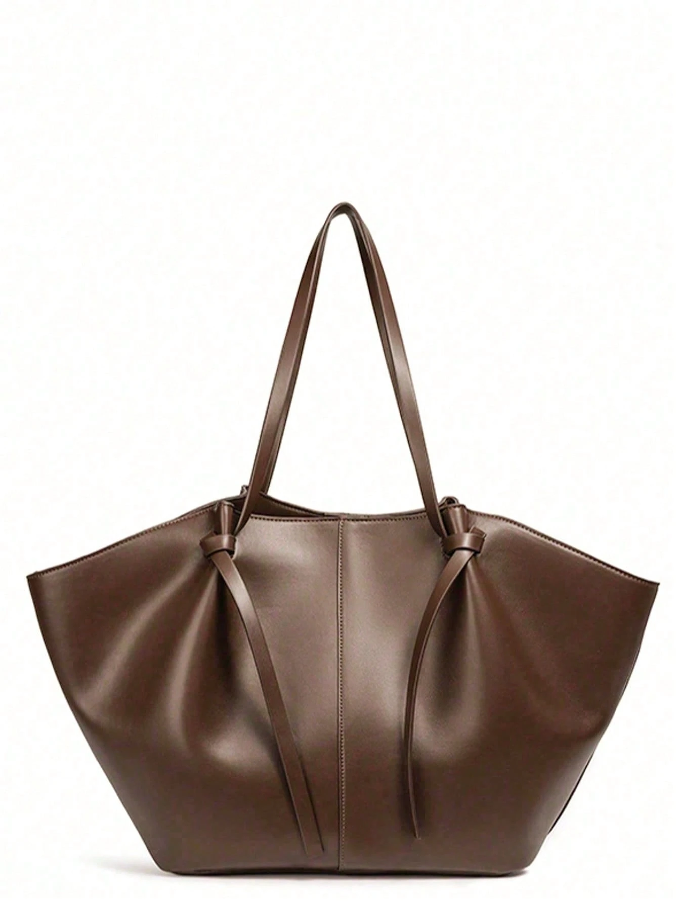 Dedoo Sac fourre-tout trapèze en PU souple pour femmes, design minimaliste à nœud de — vue 10