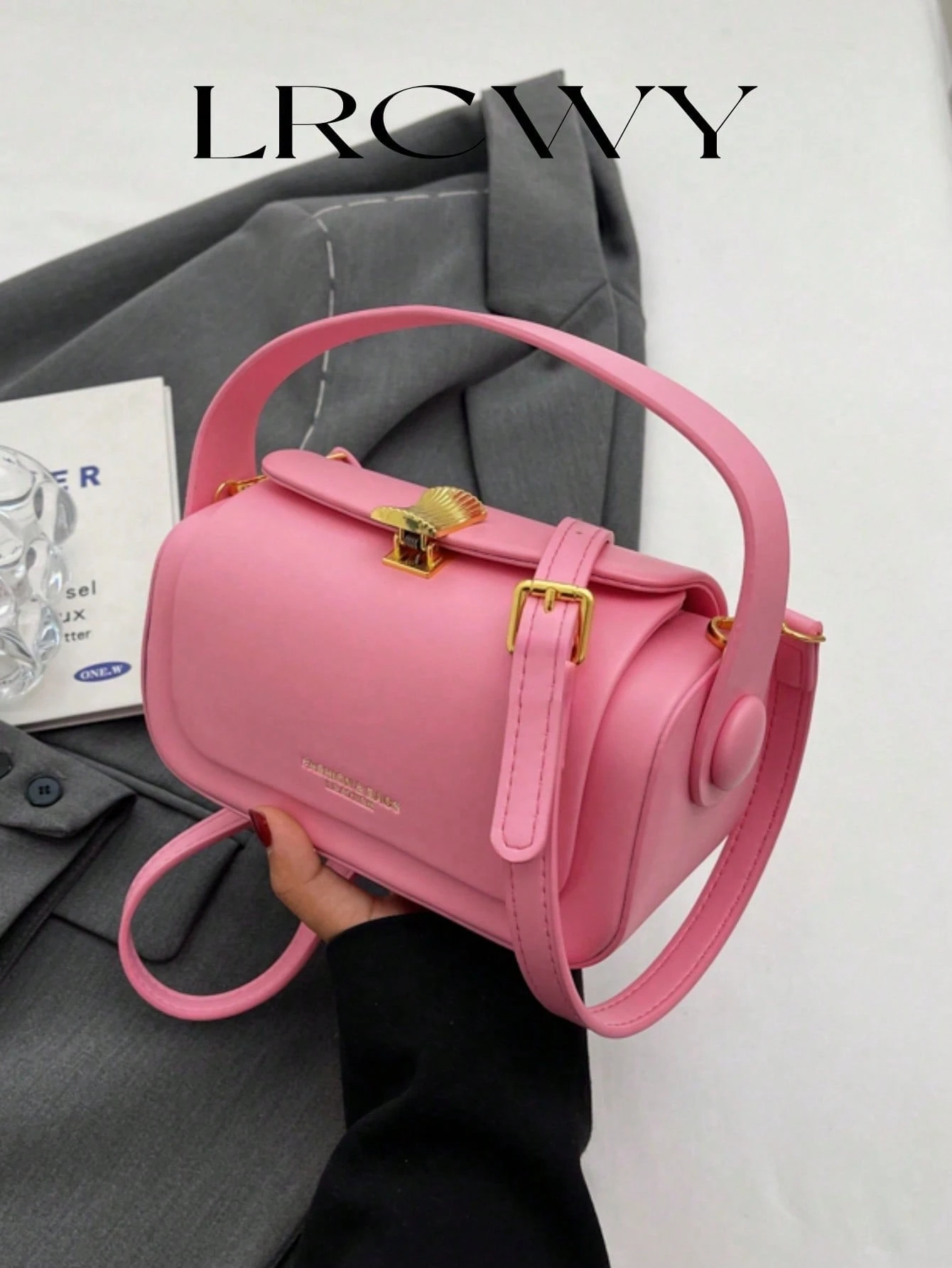 Sac bandoulière carré mode femme, porté main, élégant et minimaliste, grande capacité — vue 5