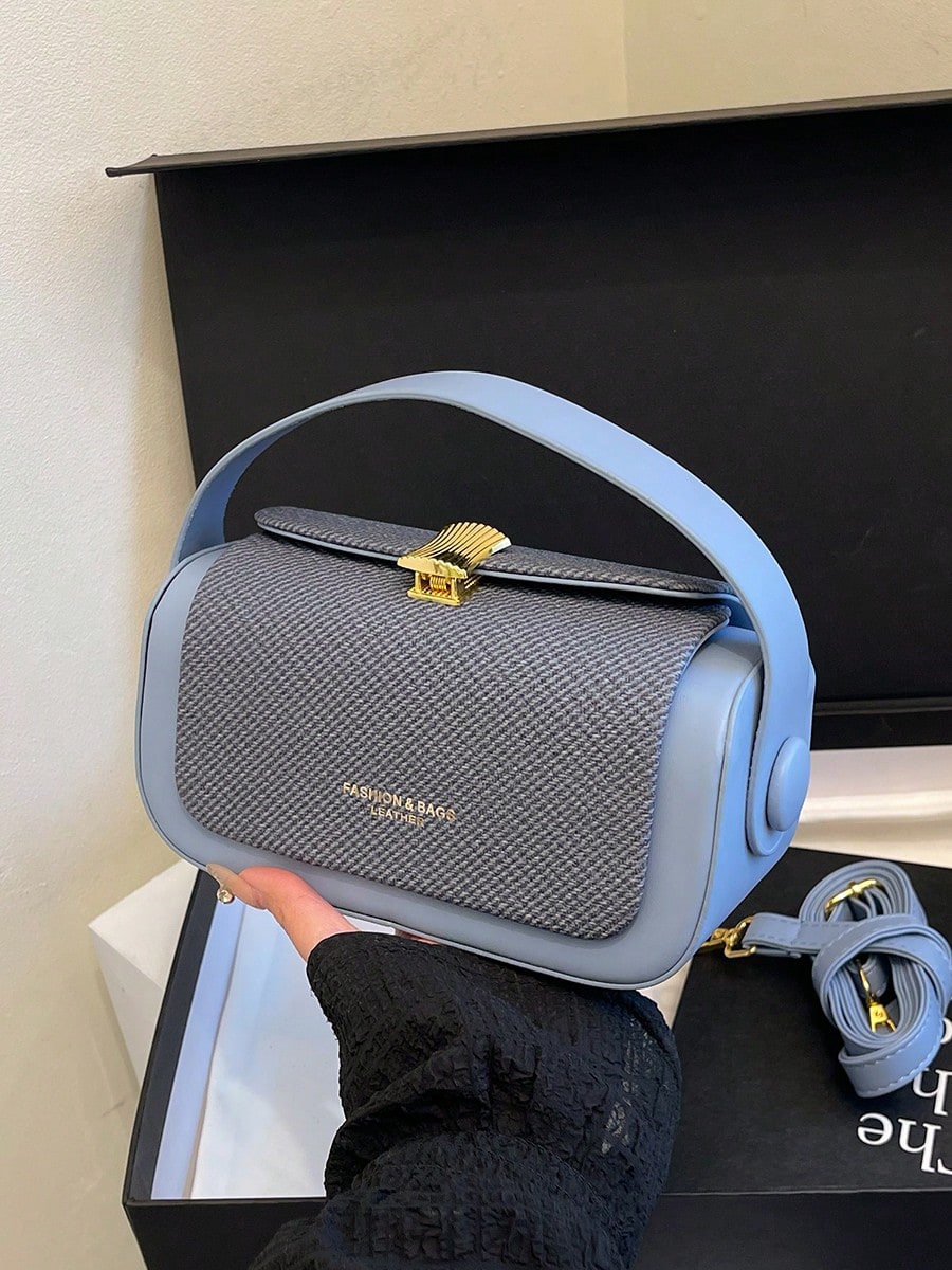Sac bandoulière carré mode femme, porté main, élégant et minimaliste, grande capacité — vue 9