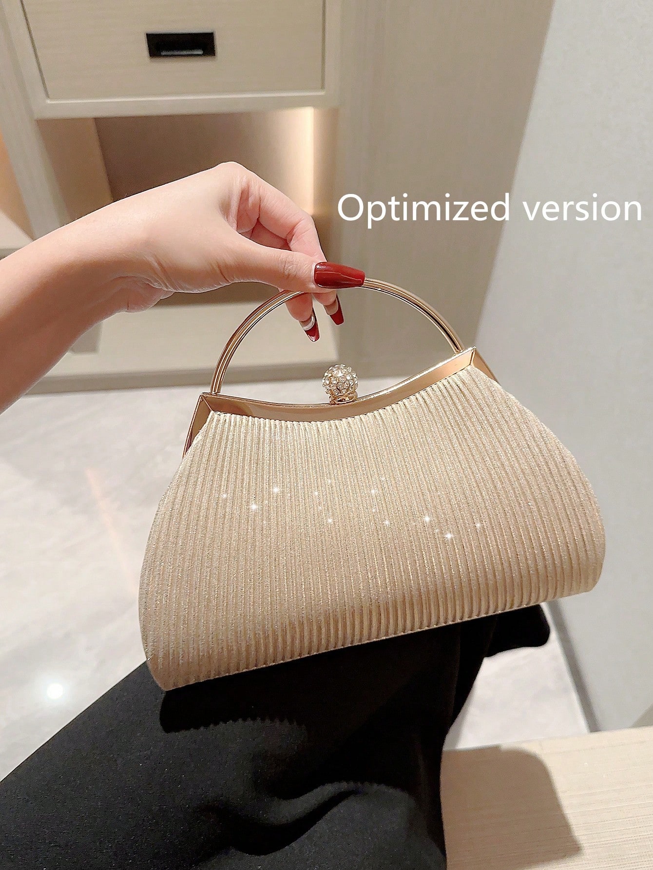 Sac seau léger, décontracté et professionnel avec décoration de strass, mini design à — vue 6