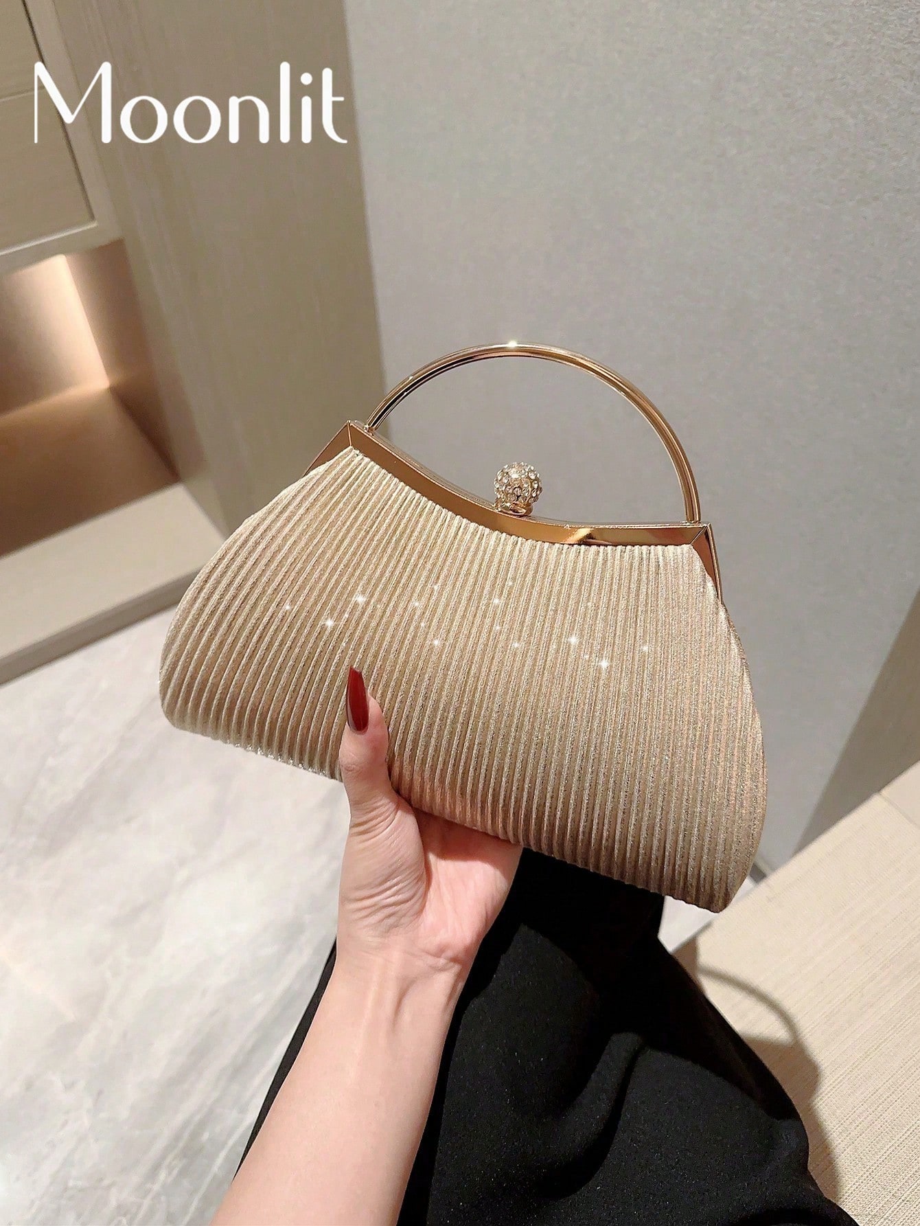 Sac seau léger, décontracté et professionnel avec décoration de strass, mini design à