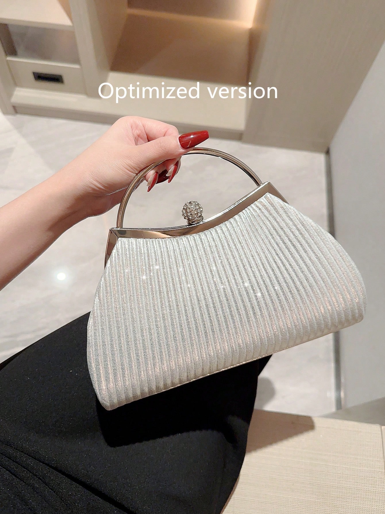 Sac seau léger, décontracté et professionnel avec décoration de strass, mini design à — vue 8