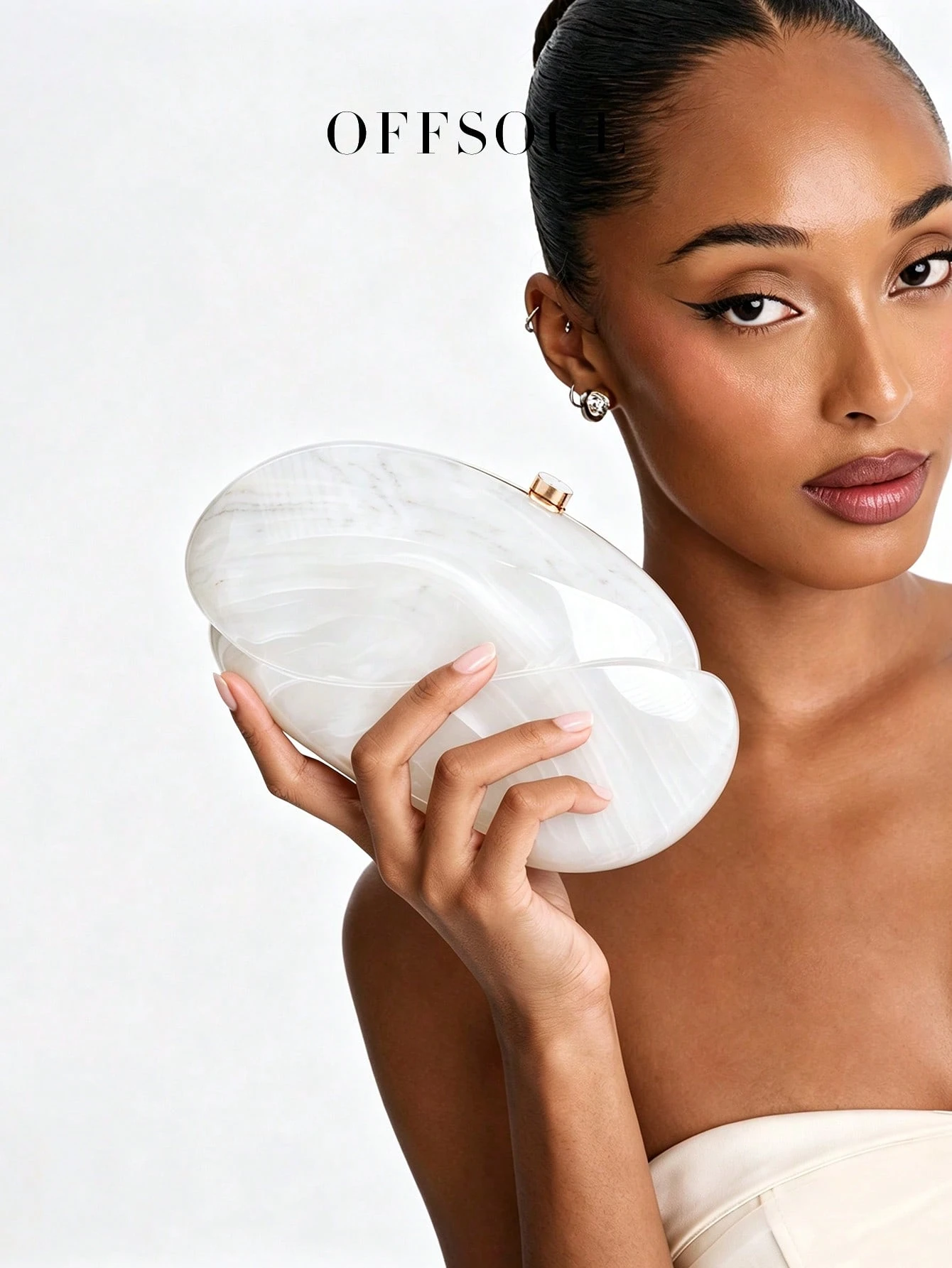 Sac de soirée ovale en métal ondulé pour femmes, nouveau sac de fête et de banquet avec — vue 4