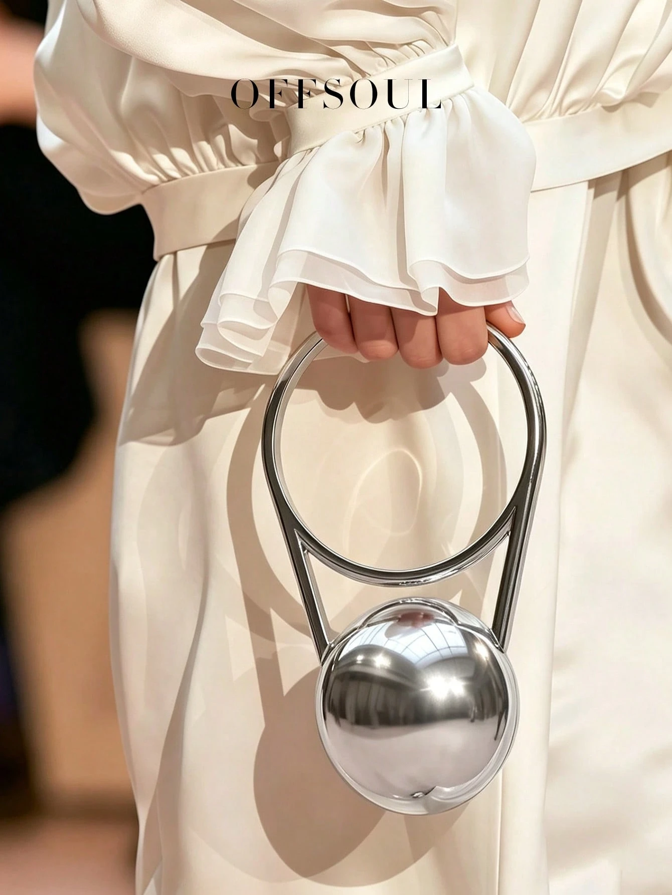 Sac de mariée en acrylique blanc marbré, sac à main de fête haut de gamme à finition — vue 3