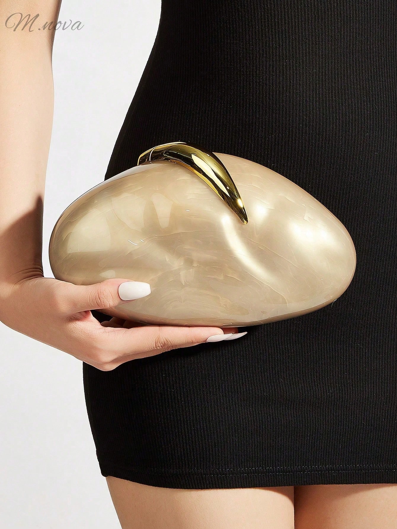 Sac de soirée en forme de coquillage en acrylique, nouveau sac de soirée de mariage blanc