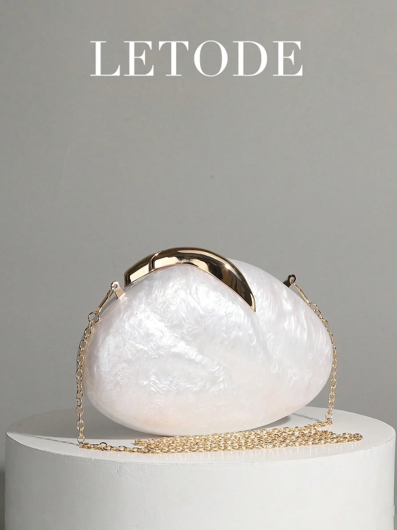 Sac de soirée en acrylique à motif marbre asymétrique, sac de soirée pour femme pour — vue 5