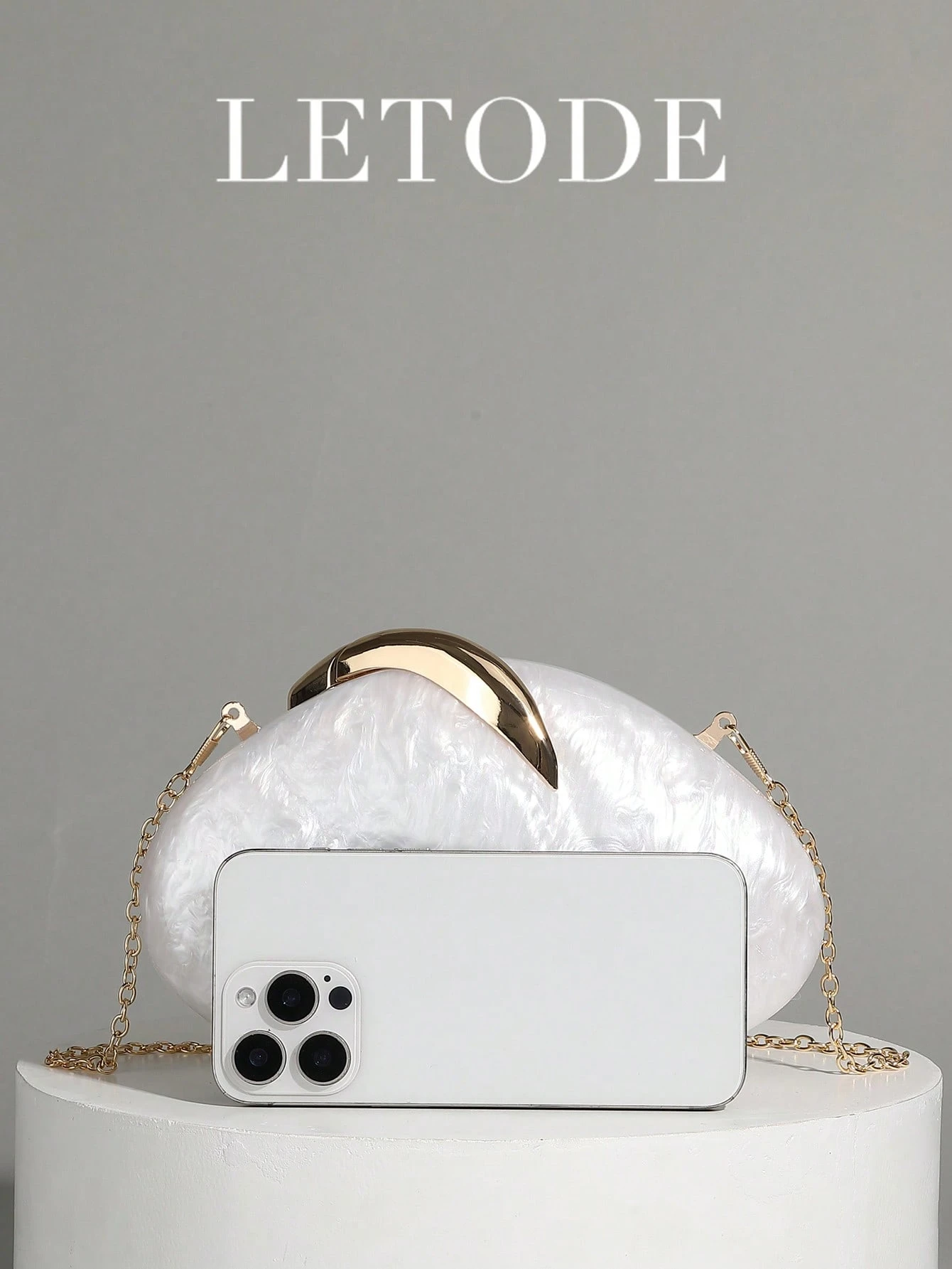 Sac de soirée en acrylique à motif marbre asymétrique, sac de soirée pour femme pour — vue 7