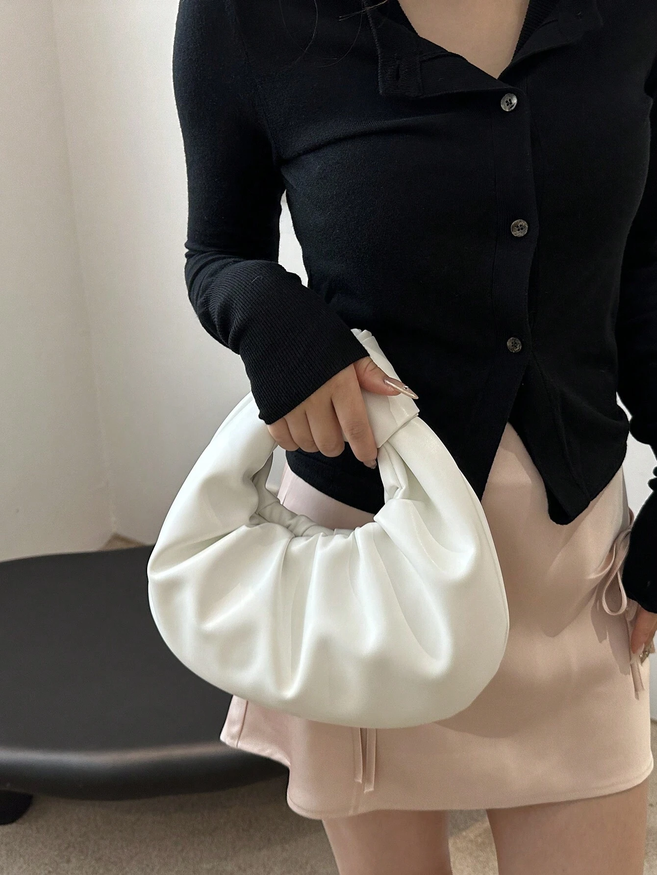 Sac à main en PU plissé en forme de nuage pour femmes, sac fourre-tout et de haute qualité — vue 4