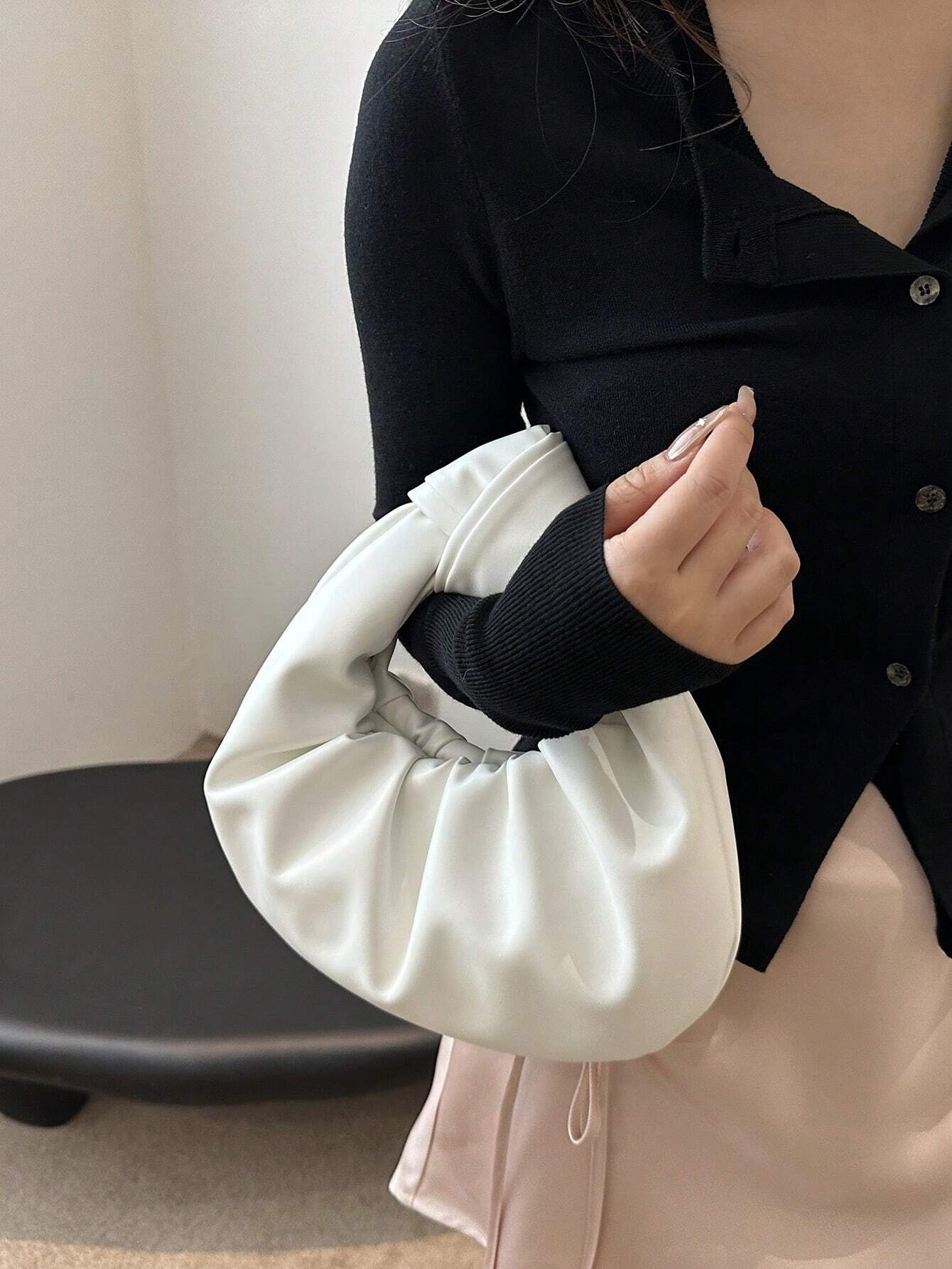 Sac à main en PU plissé en forme de nuage pour femmes, sac fourre-tout et de haute qualité — vue 5