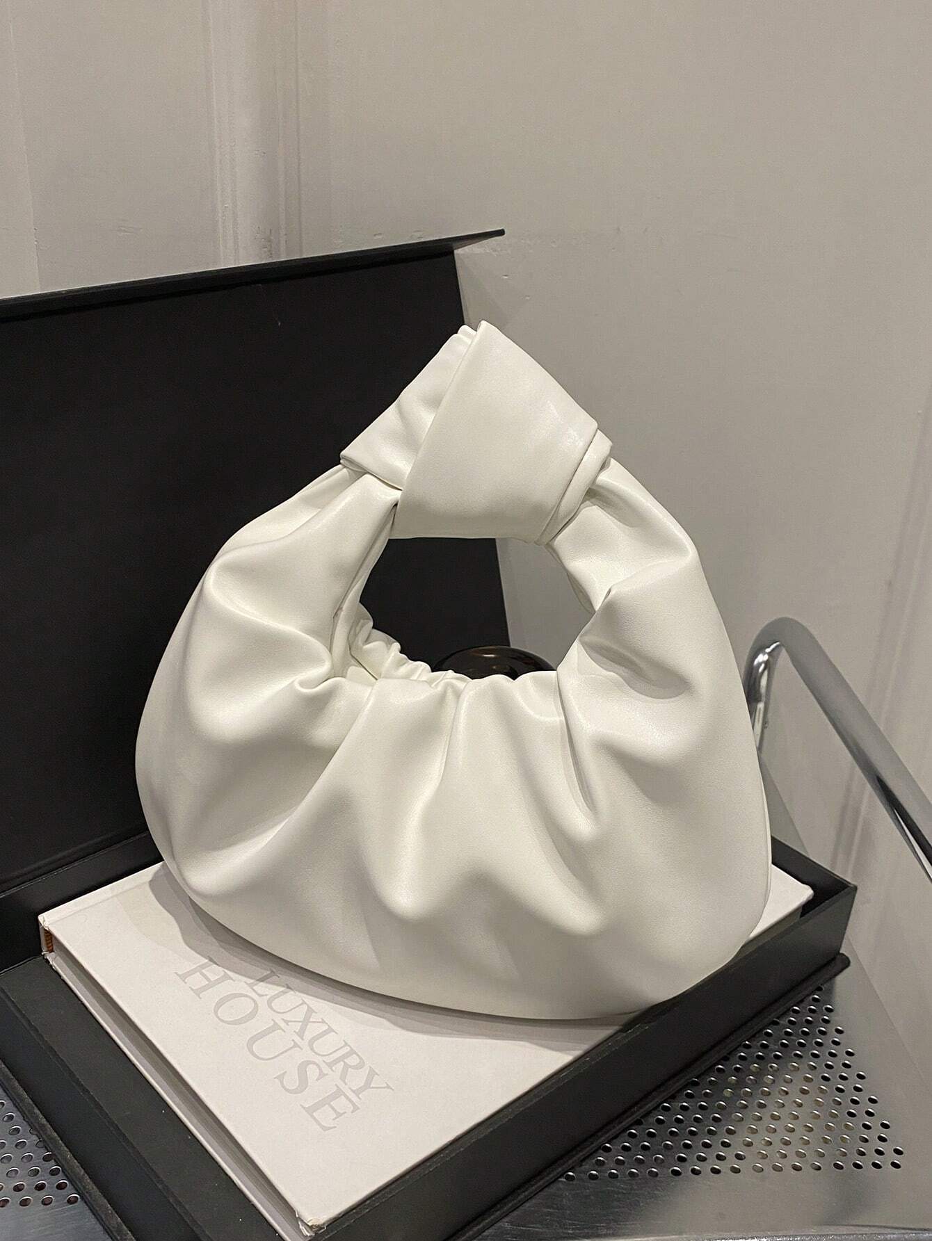 Sac à main en PU plissé en forme de nuage pour femmes, sac fourre-tout et de haute qualité — vue 6