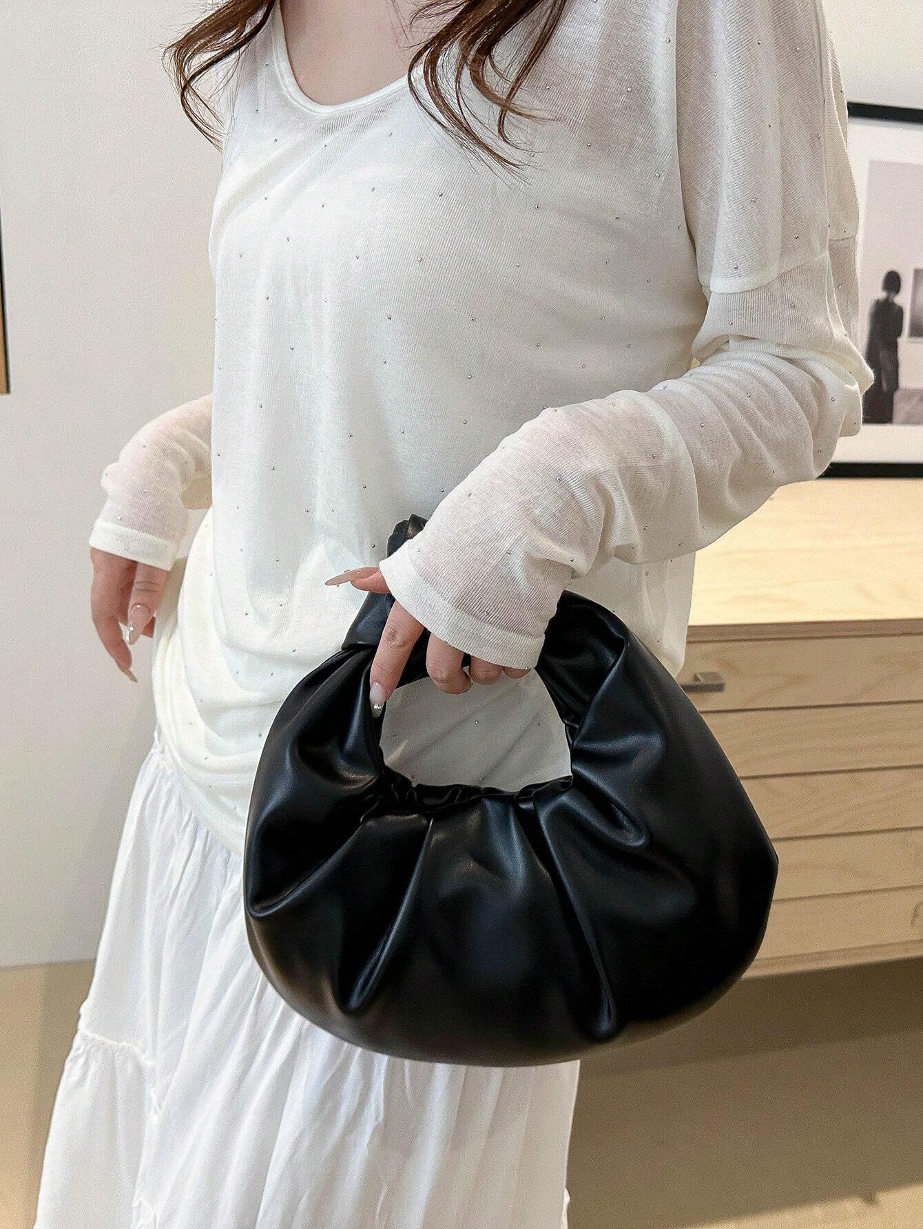 Sac à main en PU plissé en forme de nuage pour femmes, sac fourre-tout et de haute qualité — vue 12