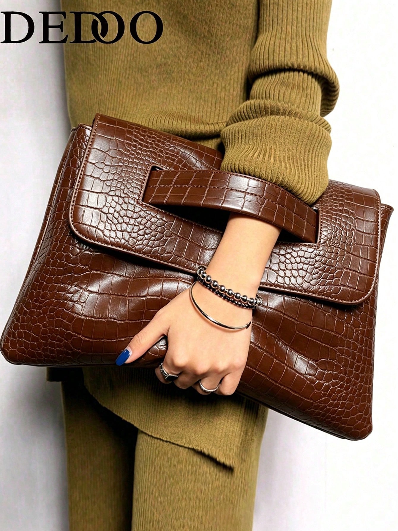 Dedoo Charme luxueux, élégant et raffiné, sac vintage carré noir de luxe discret, cadeau — vue 3