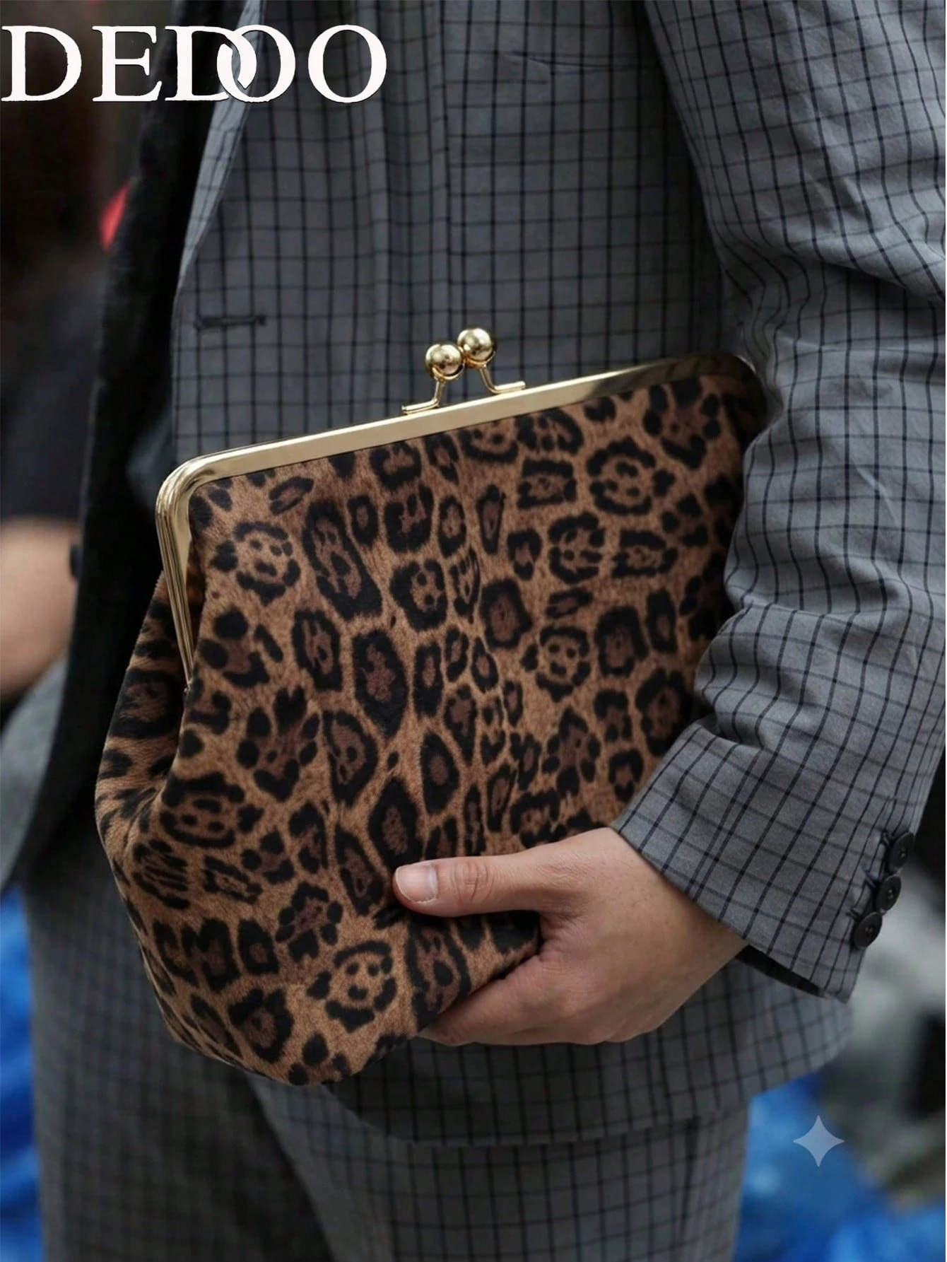 Dedoo Charme luxueux, élégant et raffiné, sac vintage carré noir de luxe discret, cadeau — vue 6