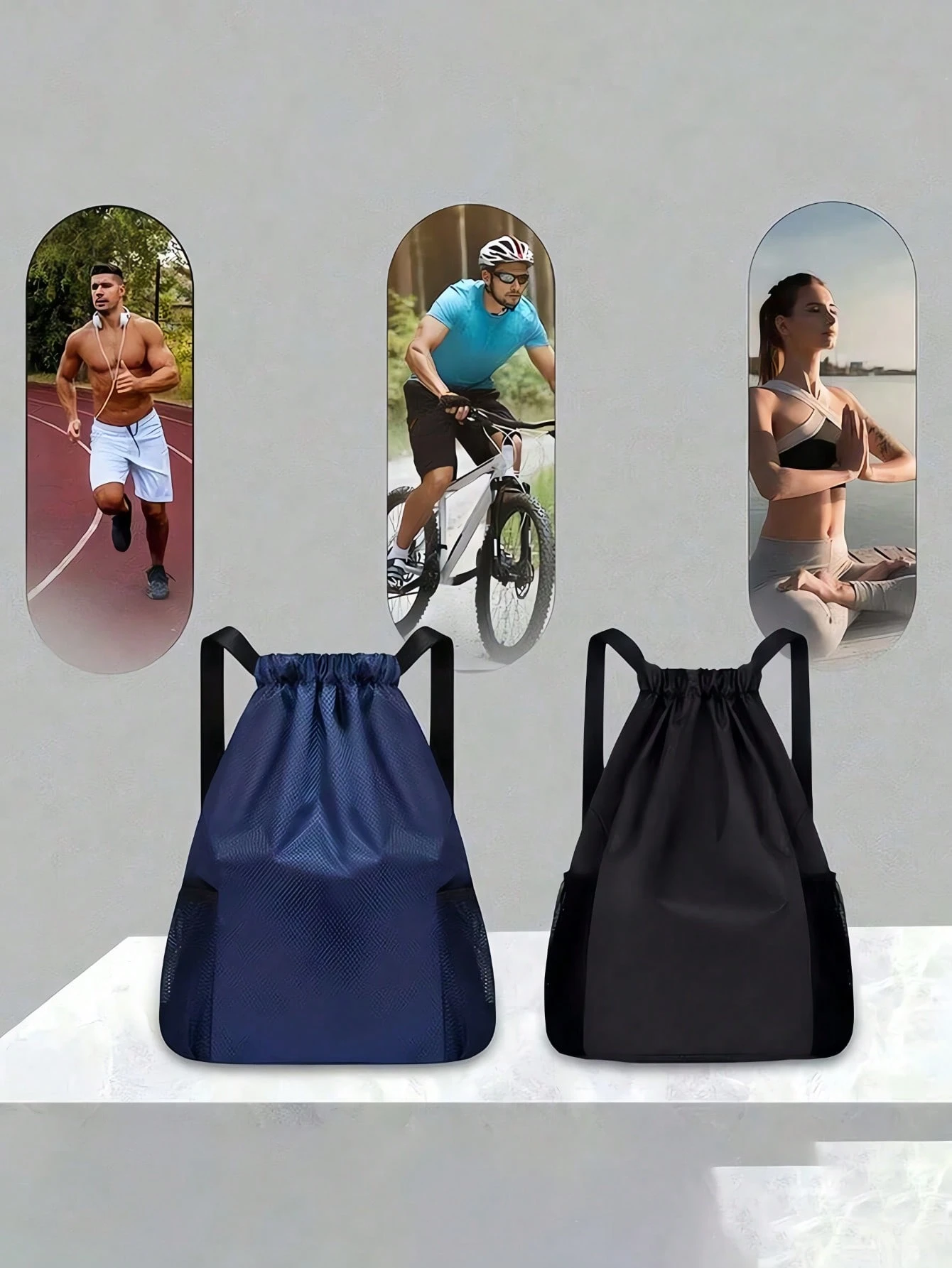 Sac à dos imperméable avec cordon de serrage et séparation sec/humide, grand sac de — vue 2