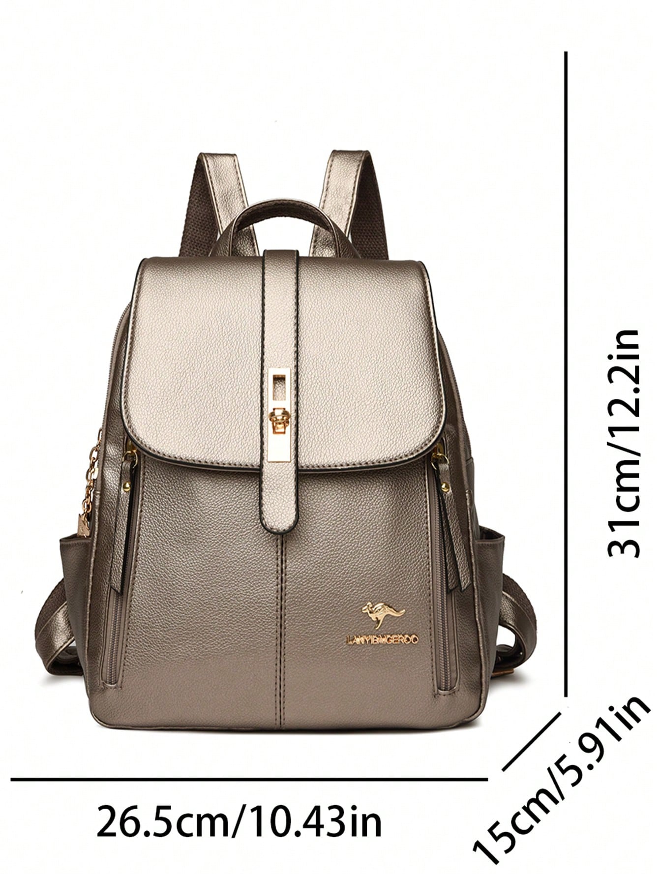 Sac à dos de luxe souple pour femmes 2026, sac d'école de designer de mode en PU souple — vue 4