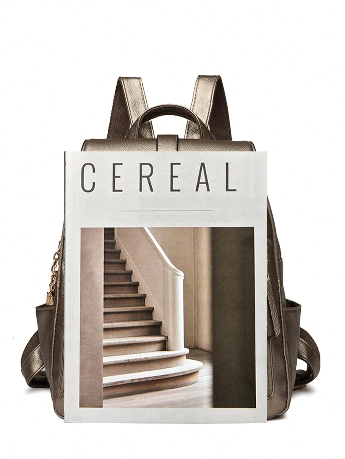 Sac à dos de luxe souple pour femmes 2026, sac d'école de designer de mode en PU souple — vue 5
