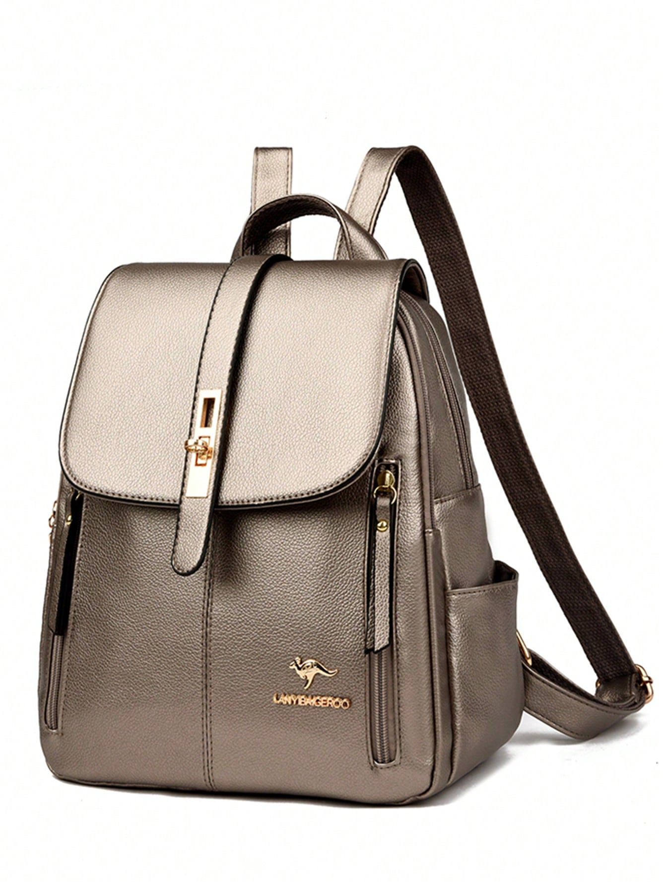 Sac à dos de luxe souple pour femmes 2026, sac d'école de designer de mode en PU souple — vue 3