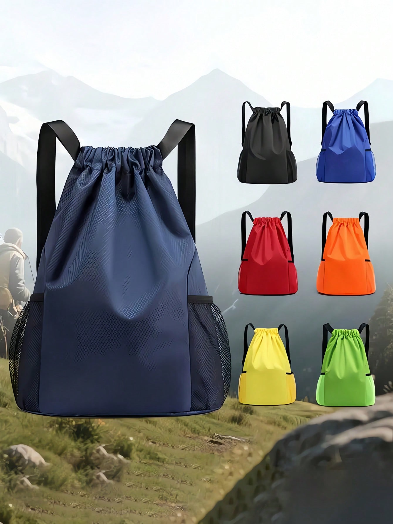 Sac à dos imperméable avec cordon de serrage et séparation sec/humide, grand sac de — vue 11