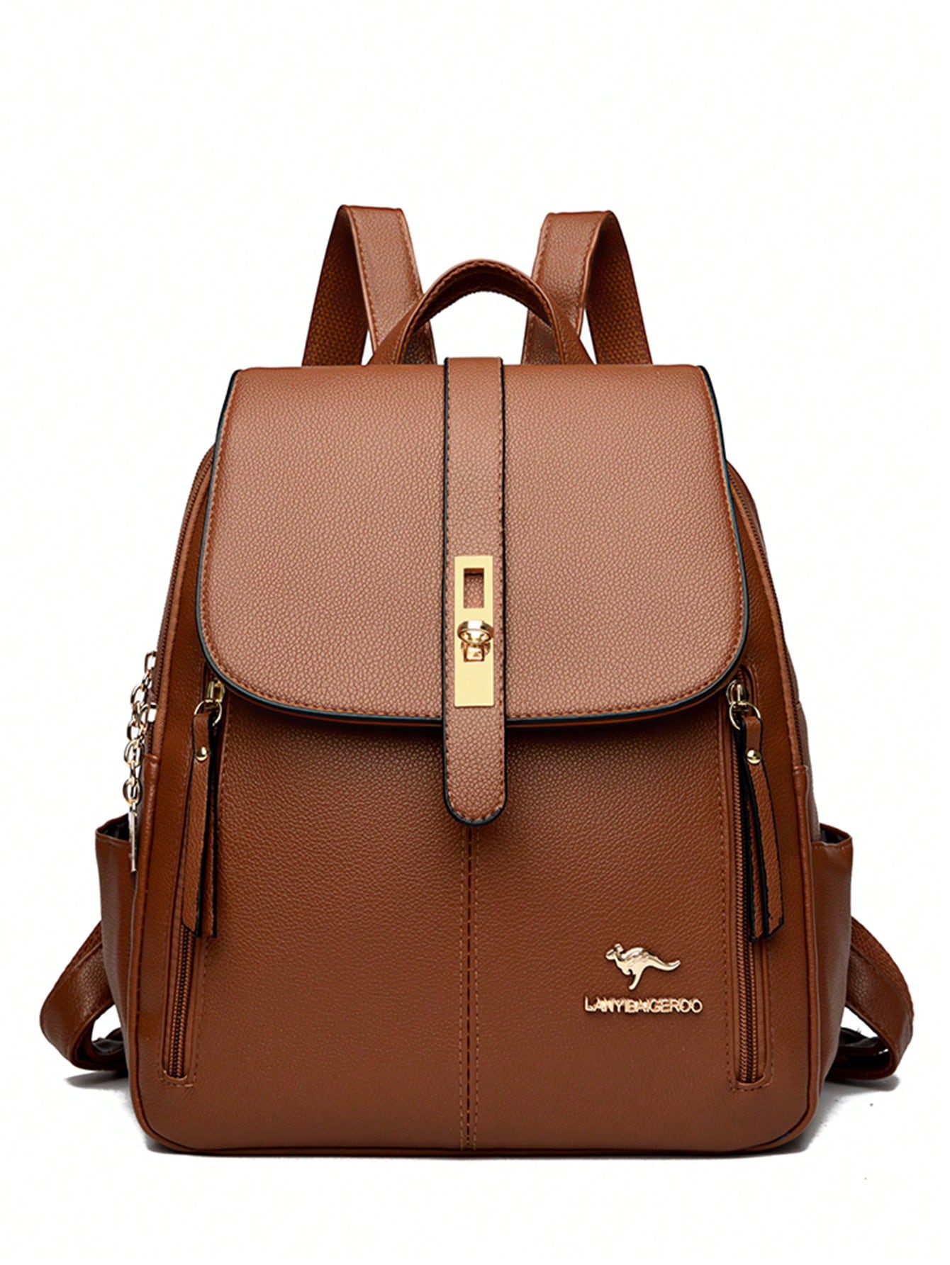 Sac à dos de luxe souple pour femmes 2026, sac d'école de designer de mode en PU souple — vue 11