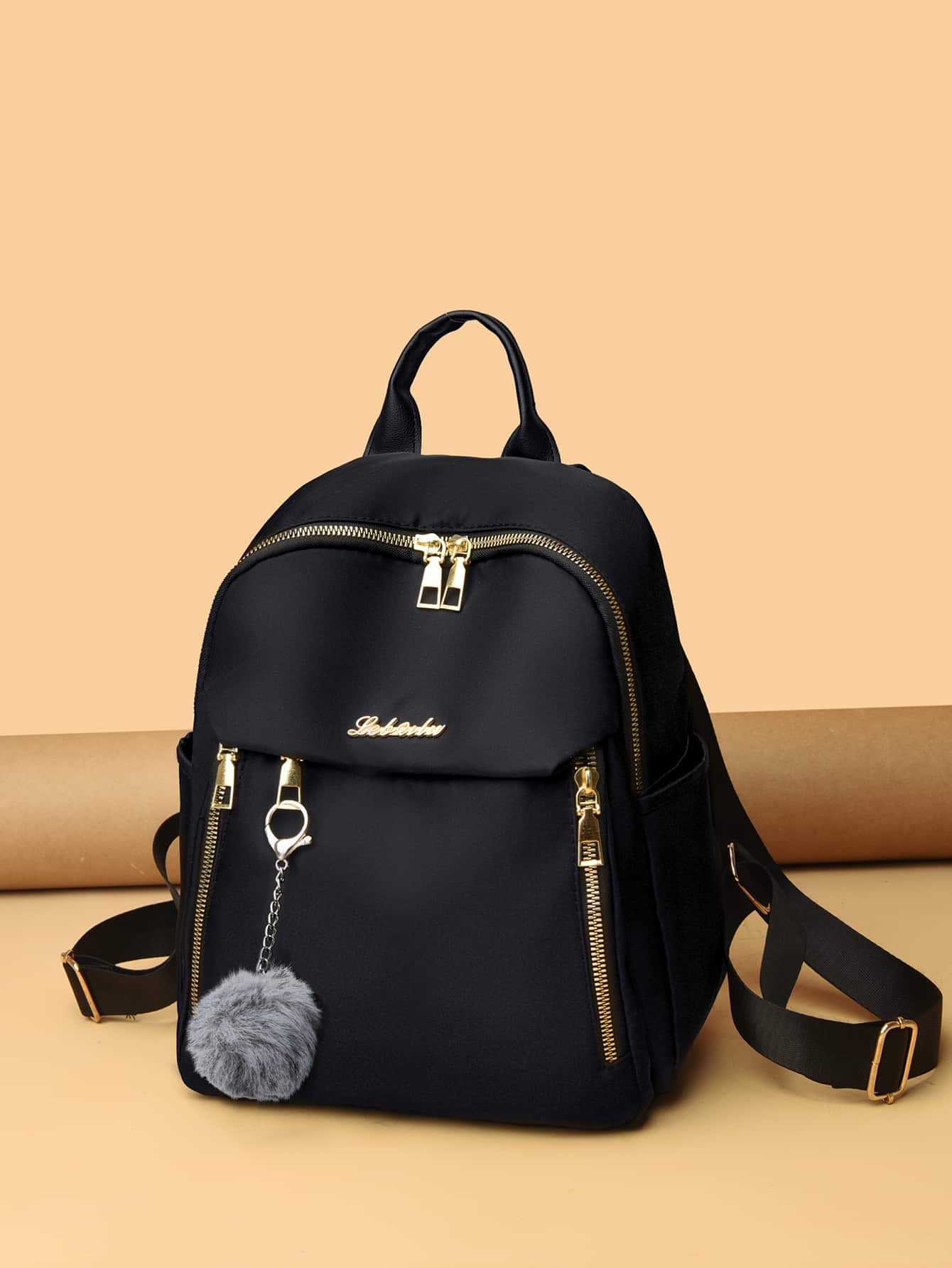 Sac à dos imperméable et léger avec graphique de lettres et sac charme, sac d'école pour — vue 2