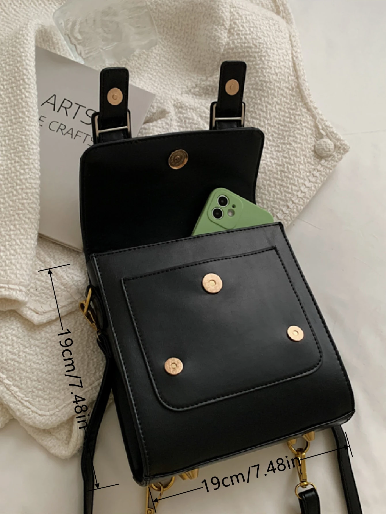 Rétro Mini Sac À Dos À Rabat Minimaliste Style Preppy Sac D'école Décontracté Sac À — vue 7