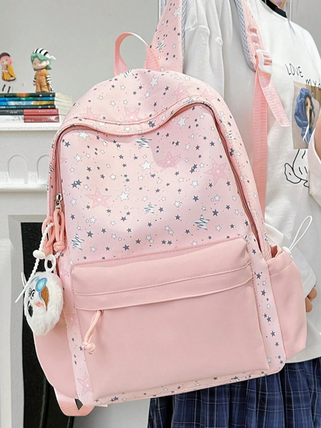 Nouveau sac à dos moderne pour élèves avec un imprimé floral frais, grande capacité, en — vue 12