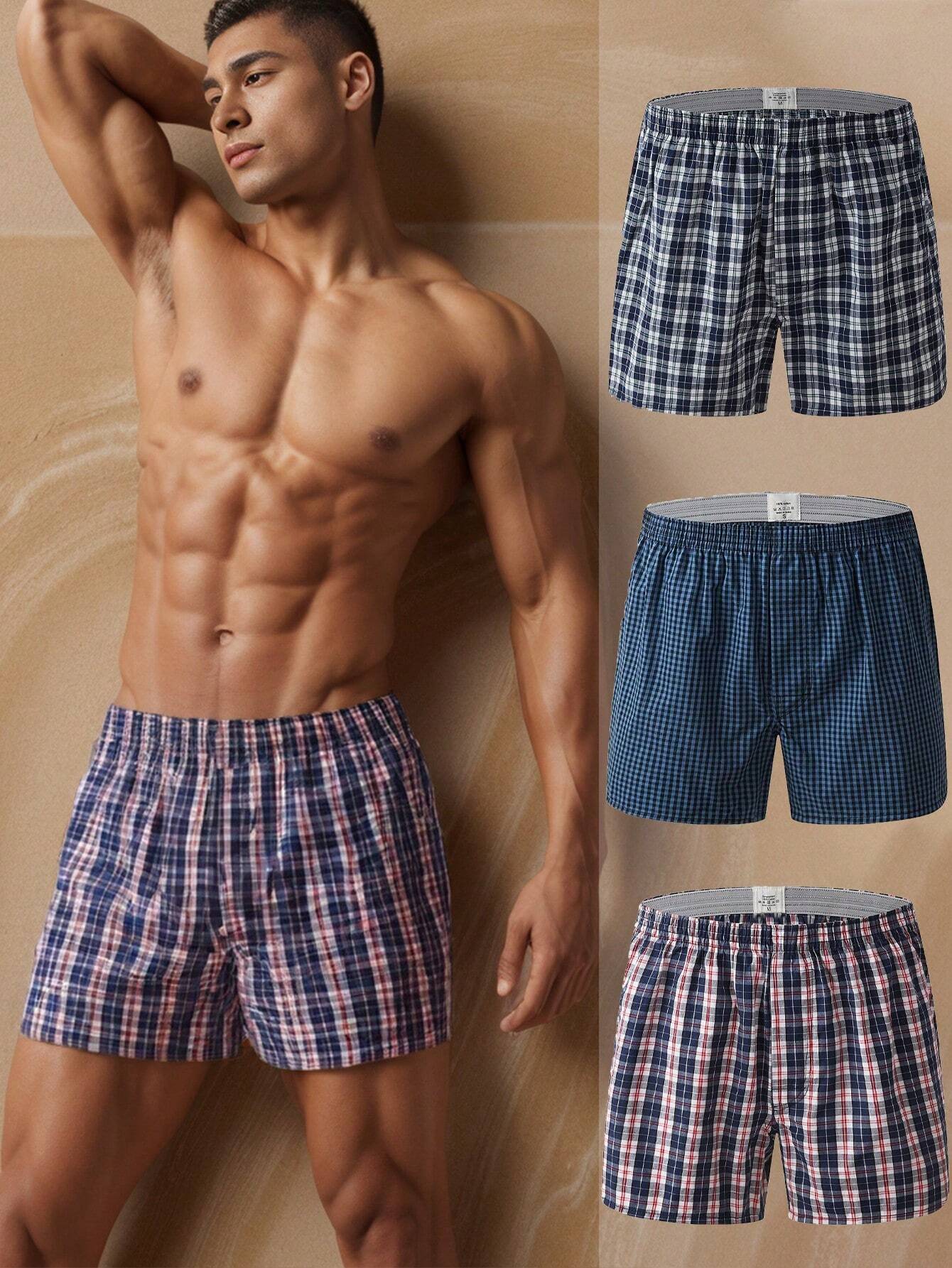 Caleçons boxers imprimés décontractés pour hommes en couleurs aléatoires, vêtements de