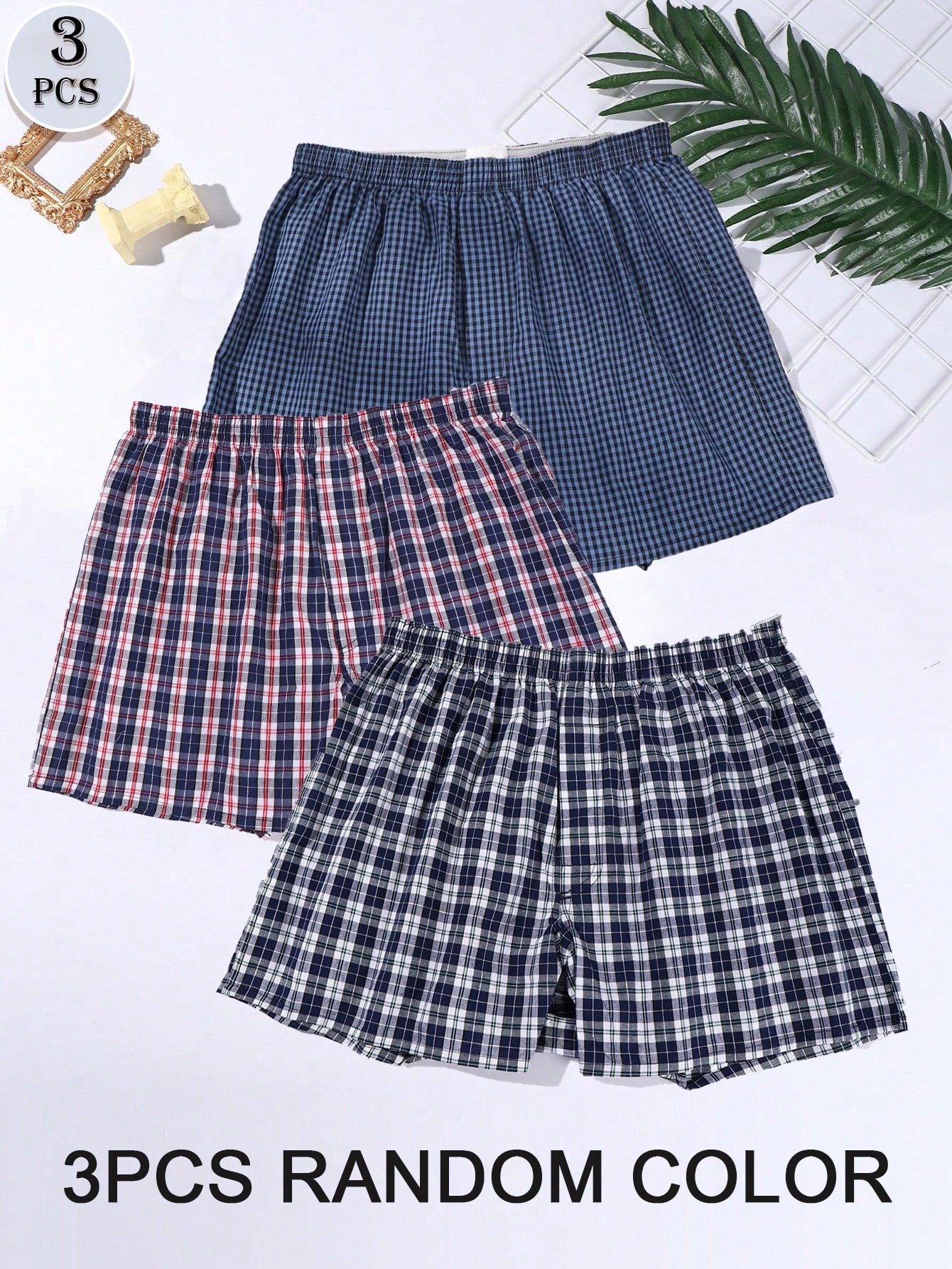 Caleçons boxers imprimés décontractés pour hommes en couleurs aléatoires, vêtements de — vue 2