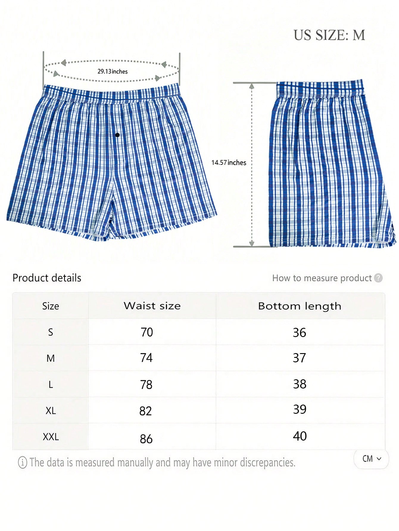 Sous-vêtements pour hommes aléatoires, tissu en polyester, imprimé à carreaux, pantalon — vue 3