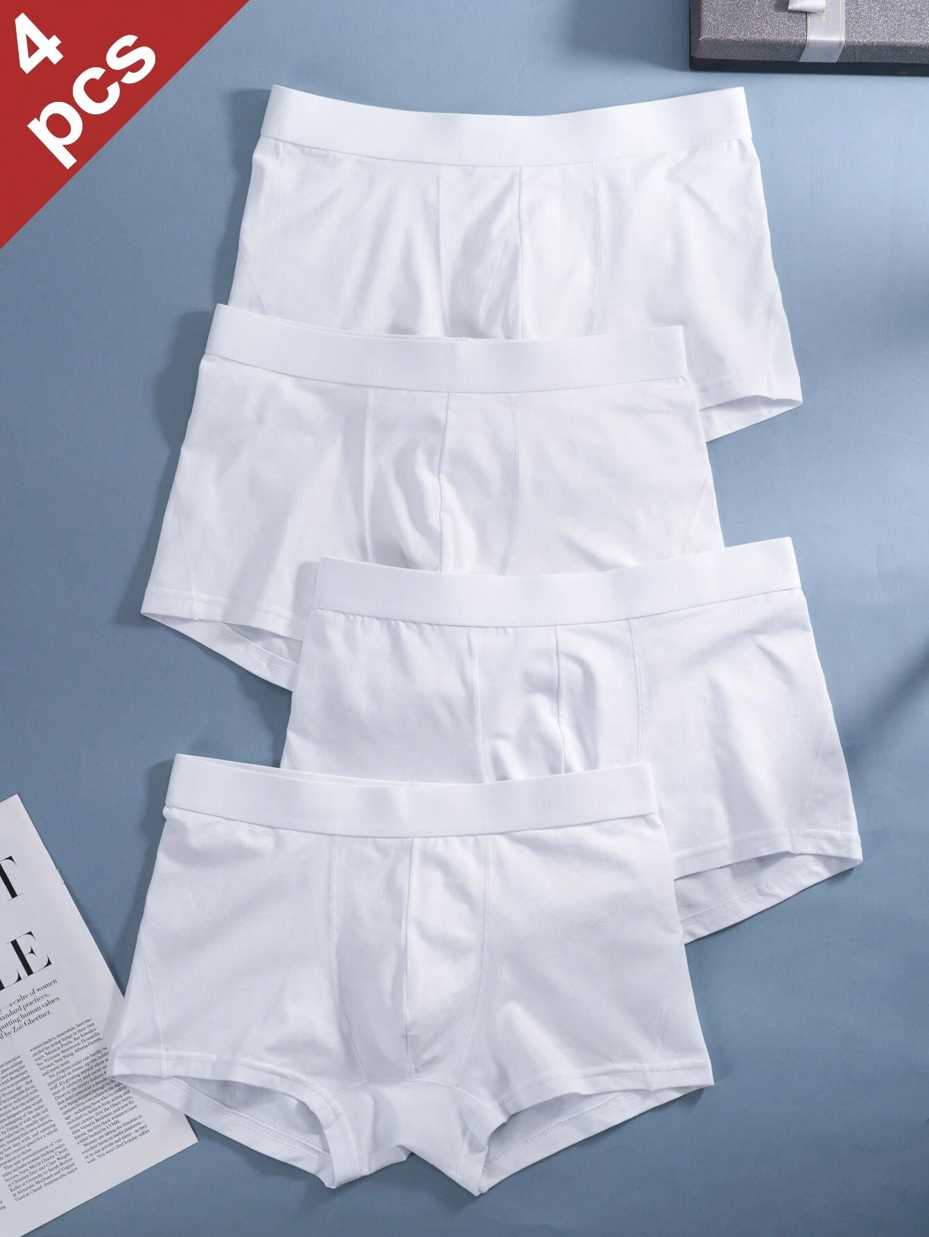 De Boxer Pour Homme De Couleur Unie Blanche
