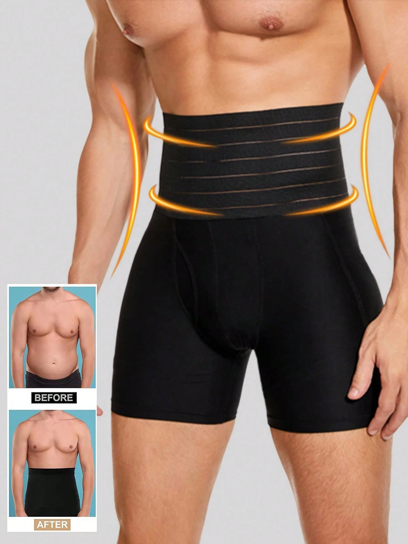 Short de compression amincissants pour hommes, sous-vêtements sculptants avec contrôle — vue 6