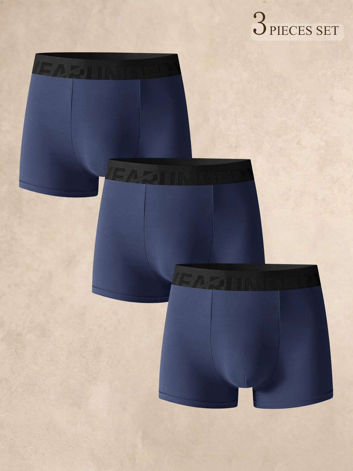 3 pièces/Paquet Slips noirs doux et confortables pour hommes — vue 3