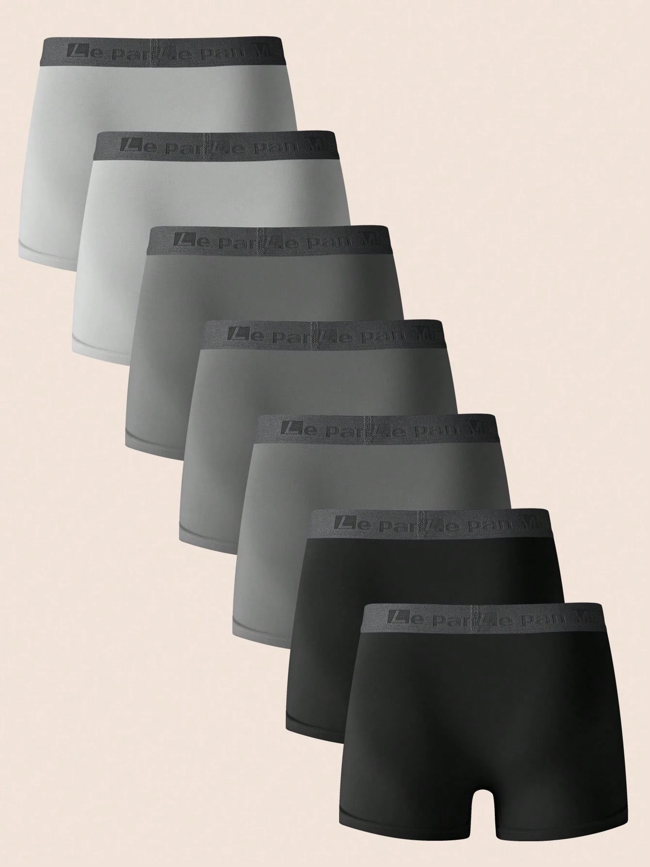 7 pièces/set Boxers homme imprimés lettres, décontractés pour tous les jours — vue 3