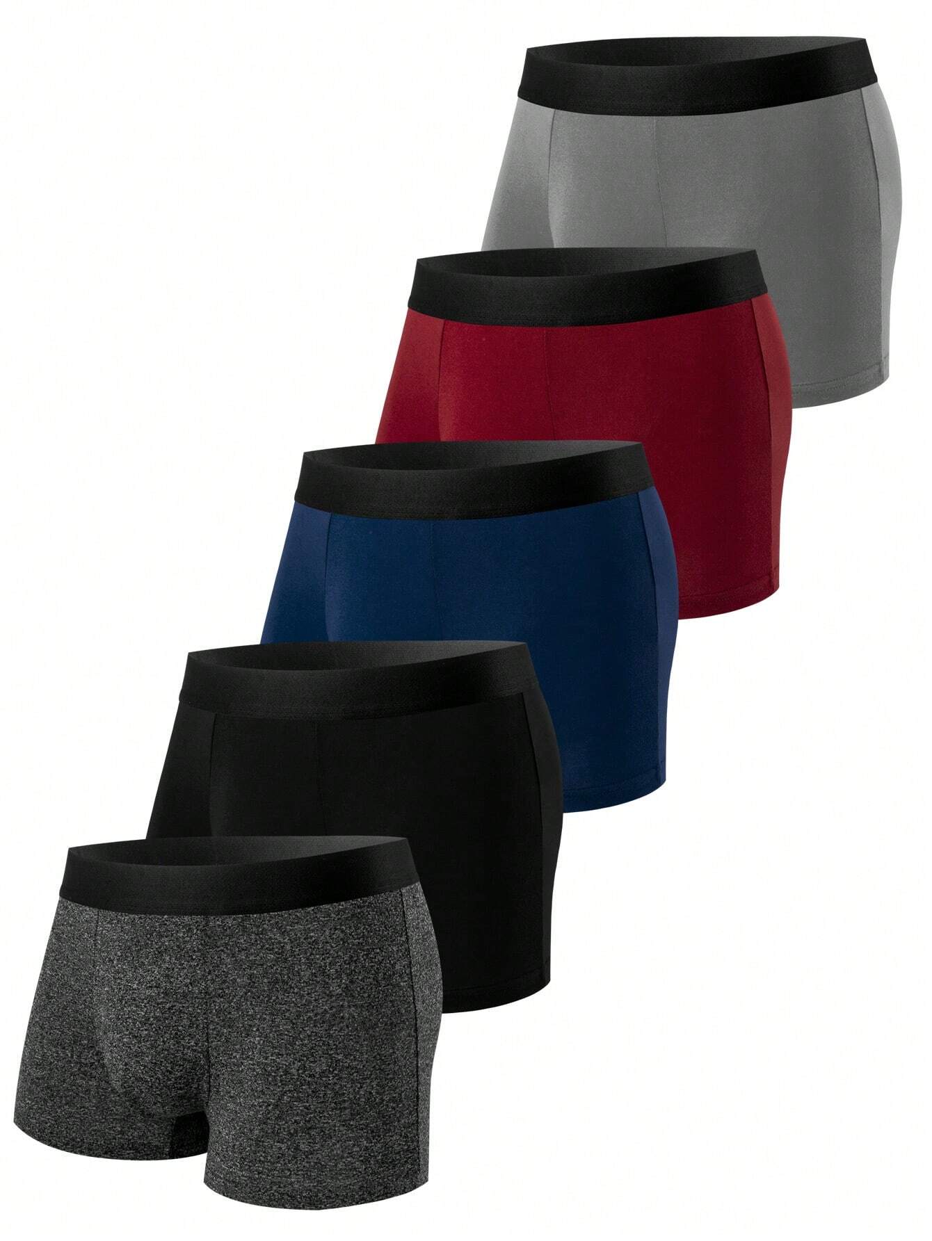 Snug Zone 5 pièces/Paquet Boxers respirants et extensibles pour hommes, caleçons légers