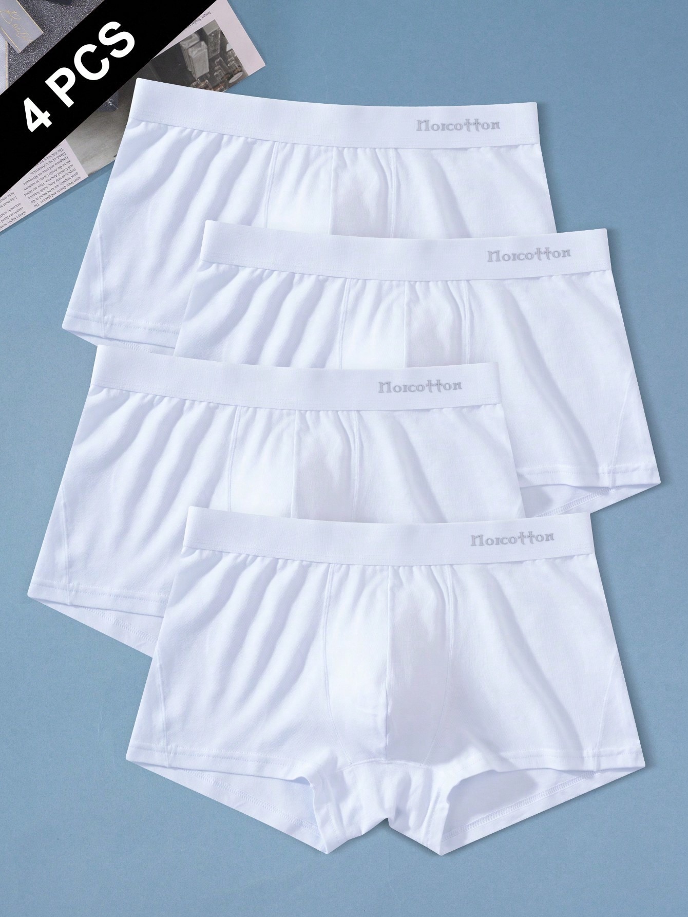 Norcotton 4 pièces Lot de boxers pour hommes en coton, slips en coton pur — vue 8