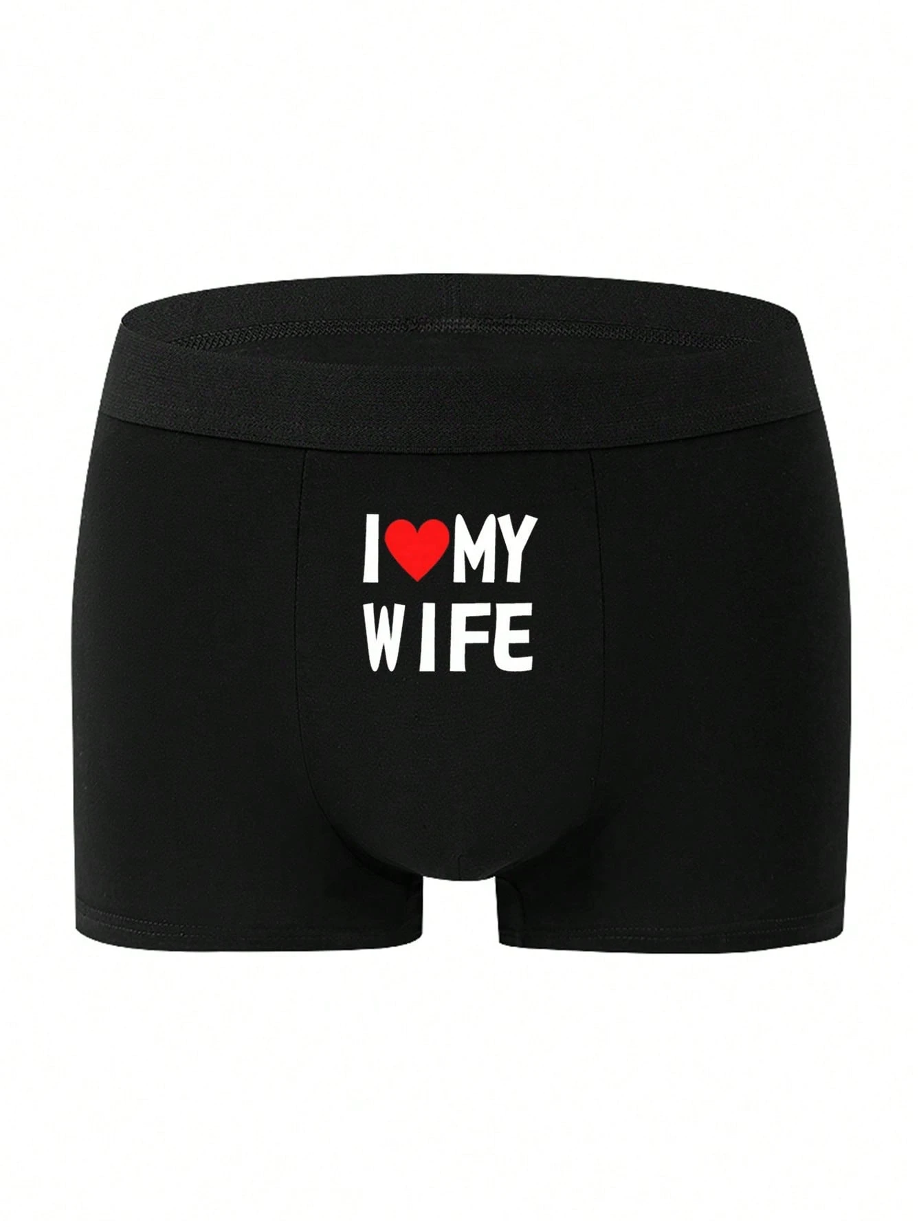 Boxer confortables, extensibles et légers pour hommes avec impression de lettres "Je — vue 2